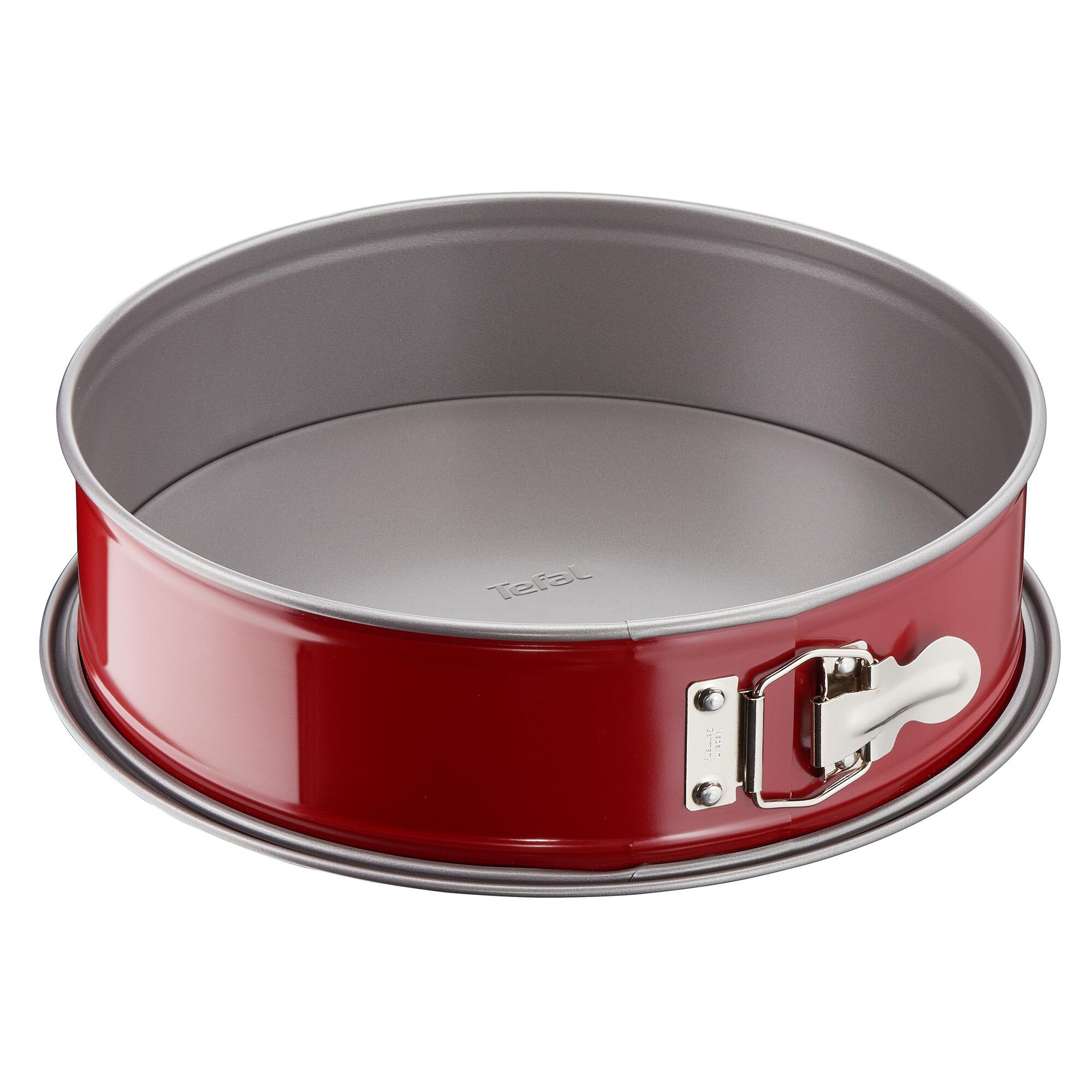 Fotografie Tava forma pentru copt Tefal Delibake Springform, 23 cm, invelis antiaderent, desprindere usoara, rosu/argintiu