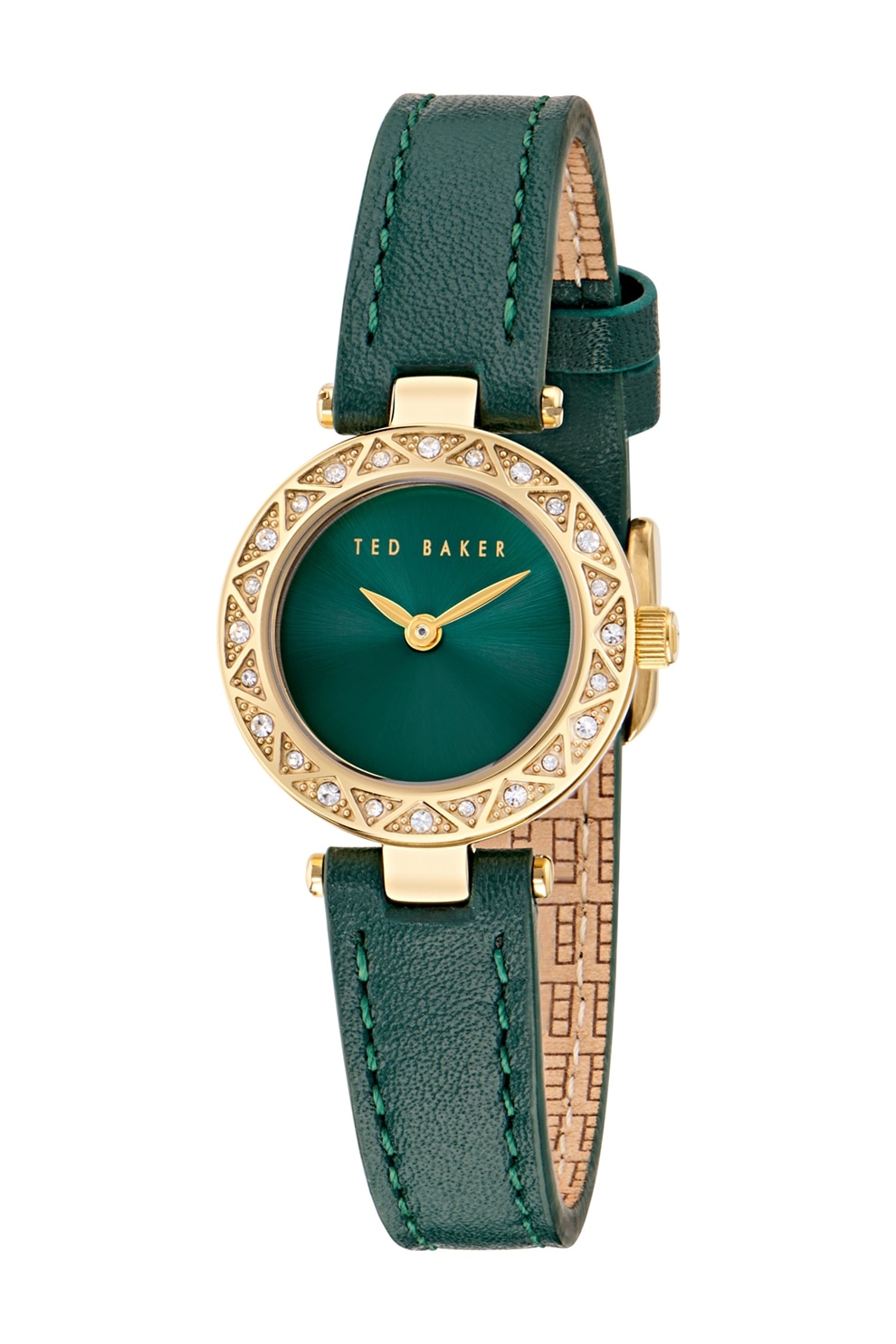 Fotografie Ted Baker, Ceas cu o curea de piele si cristale Jolyye - 24 mm, Verde feriga