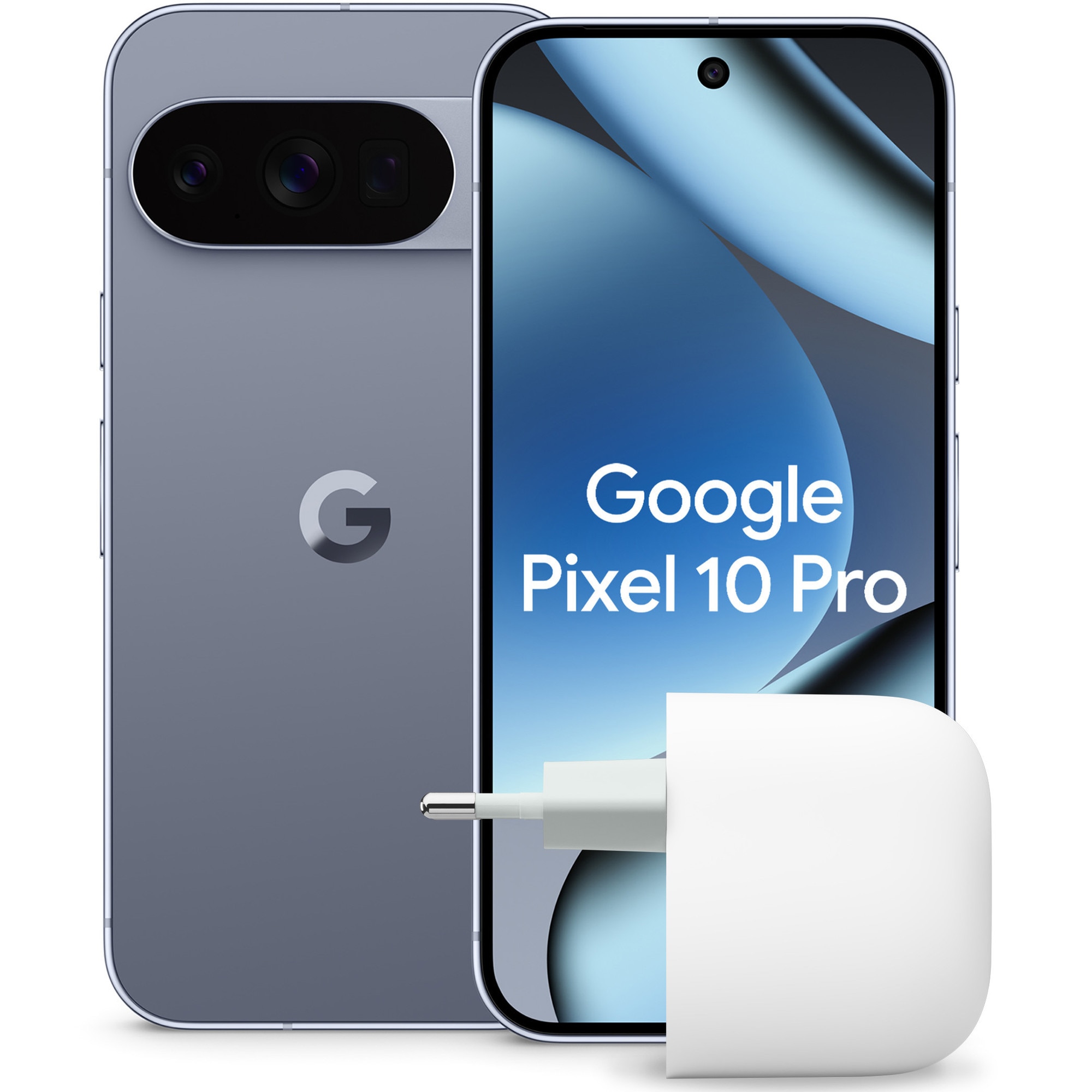 Fotografie Telefon mobil Google Pixel 10 Pro, 128GB, 16GB RAM, 5G, Moonstone + Incarcator retea Google 45W USB-C