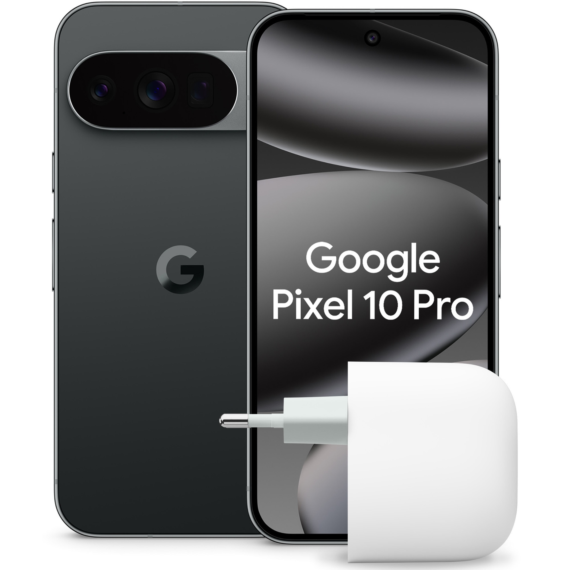 Fotografie Telefon mobil Google Pixel 10 Pro, 128GB, 16GB RAM, 5G, Obsidian + Incarcator retea Google 45W USB-C