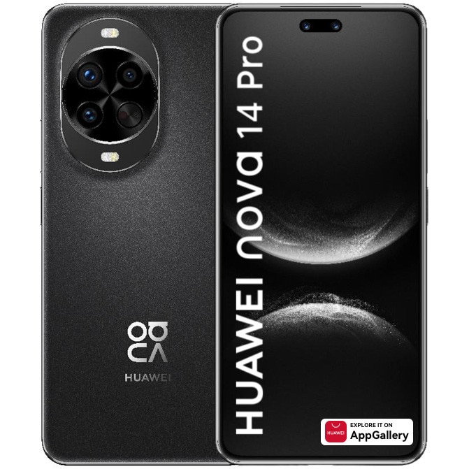 Fotografie Telefon mobil Huawei nova 14 Pro, Dual SIM, 12GB RAM, 512GB, Black