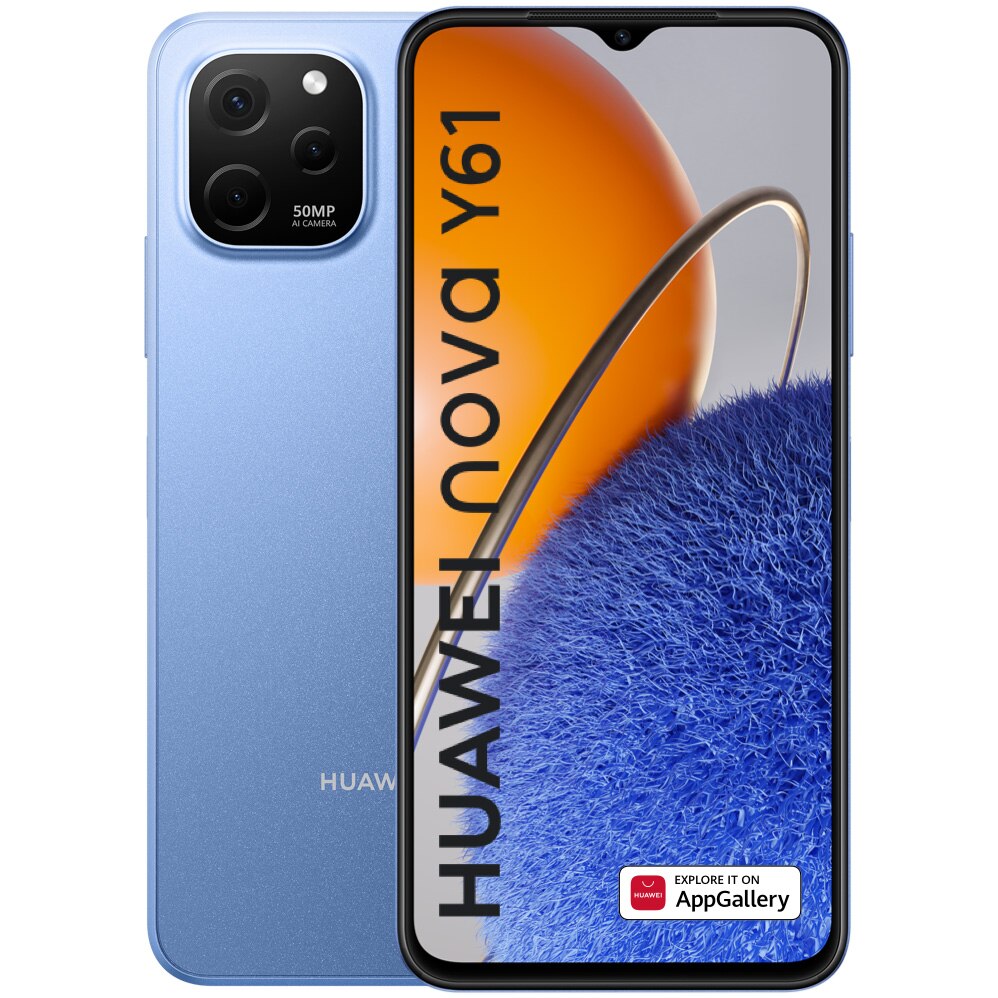 Fotografie Telefon mobil Huawei Nova Y61, Dual SIM, 4GB RAM, 64GB, 4G, Sapphire Blue