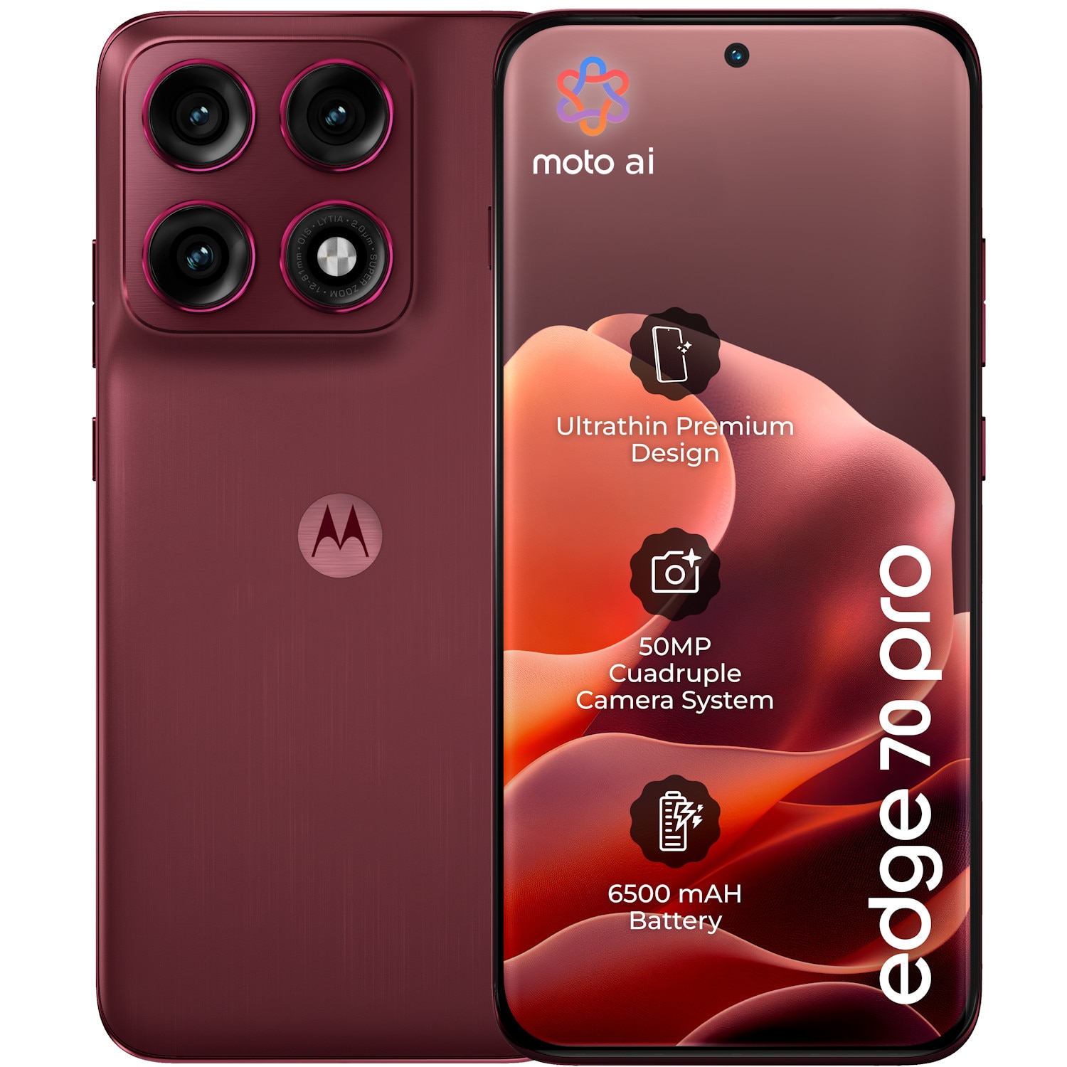 Fotografie Telefon mobil Motorola edge 70 pro, 256GB, 8GB RAM, 5G, 6500 mAh PANTONE Zinfandel