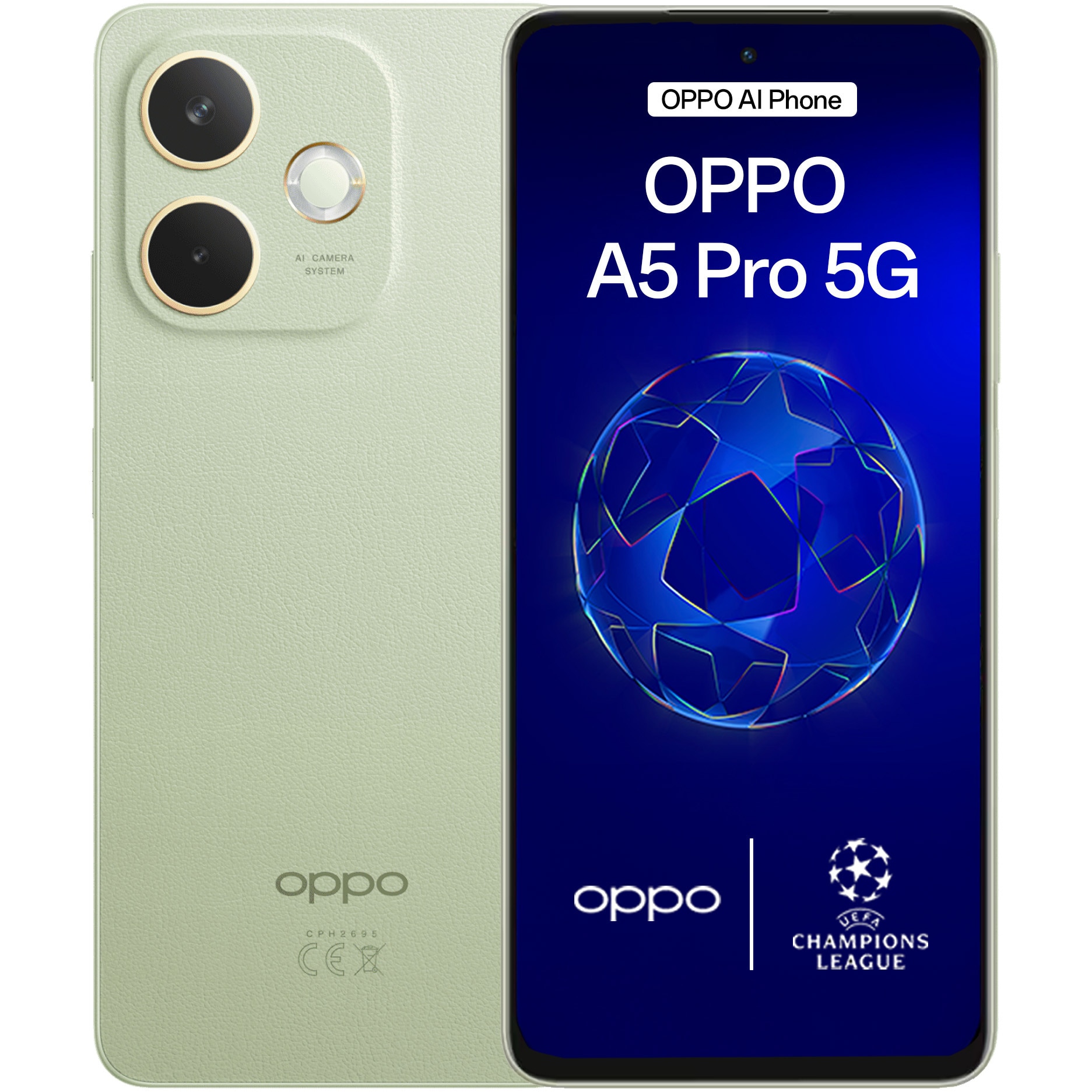 Fotografie Telefon mobil OPPO A5 Pro, Dual SIM, 8GB RAM, 256GB, 5G, Olive Green