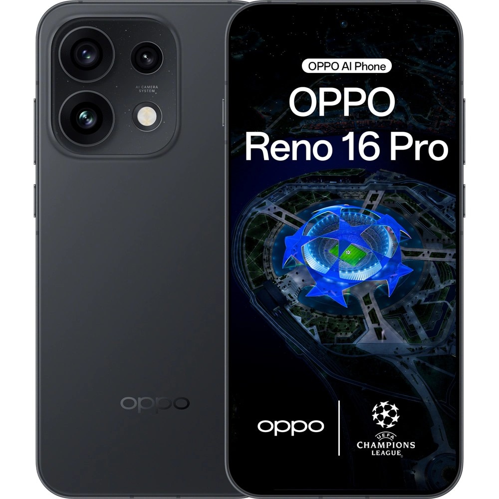Fotografie Telefon mobil OPPO Reno16 Pro, Dual SIM, 12GB RAM, 512GB, 5G, Starlight Black
