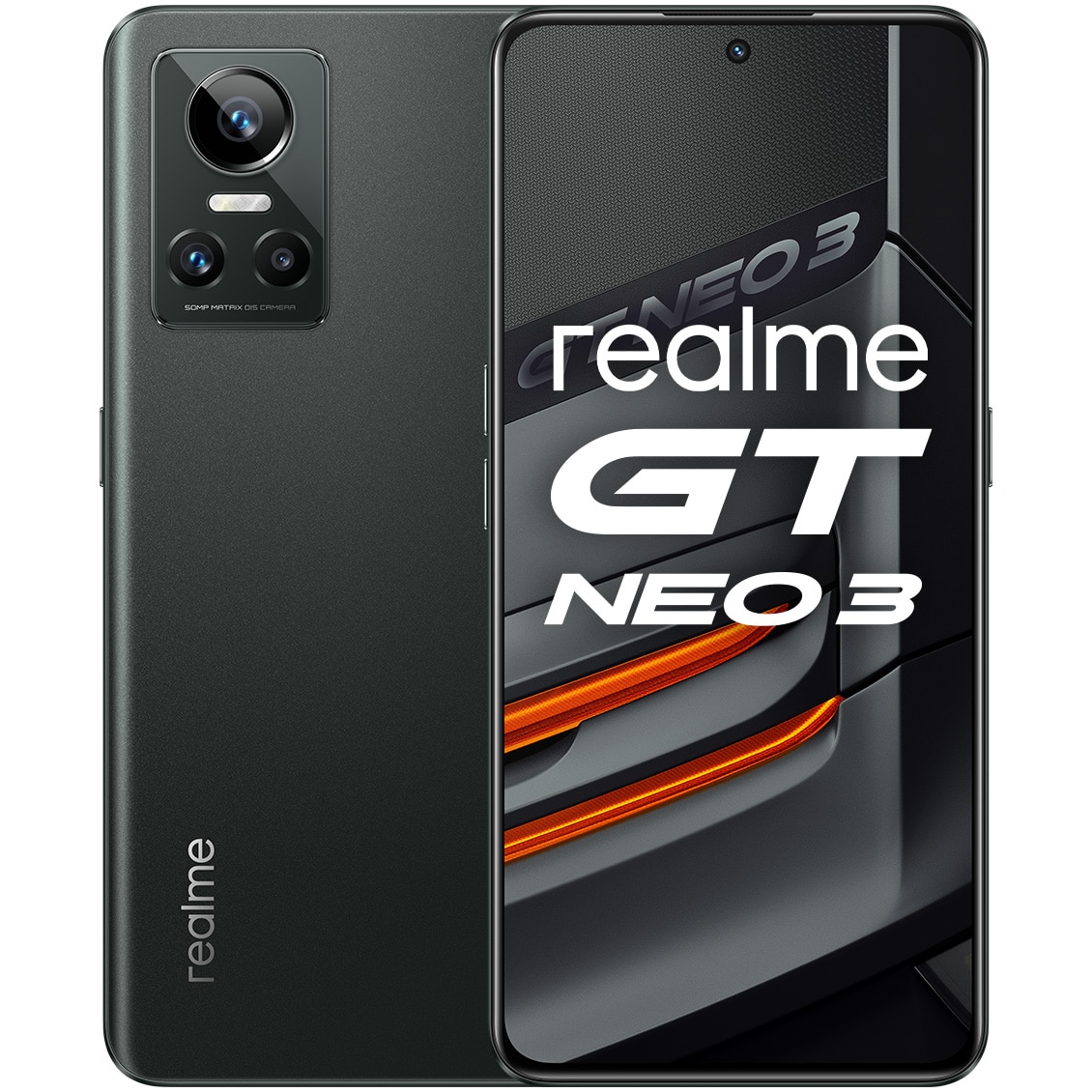 Fotografie Telefon mobil Realme GT NEO 3, Dual Sim, 12GB RAM, 256GB, 5G, Asphalt Black