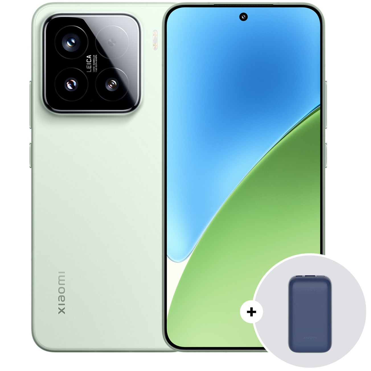 Fotografie Telefon mobil Xiaomi 15, 12GB RAM, 256GB, 5G, Green + Xiaomi Power Bank 10000mah