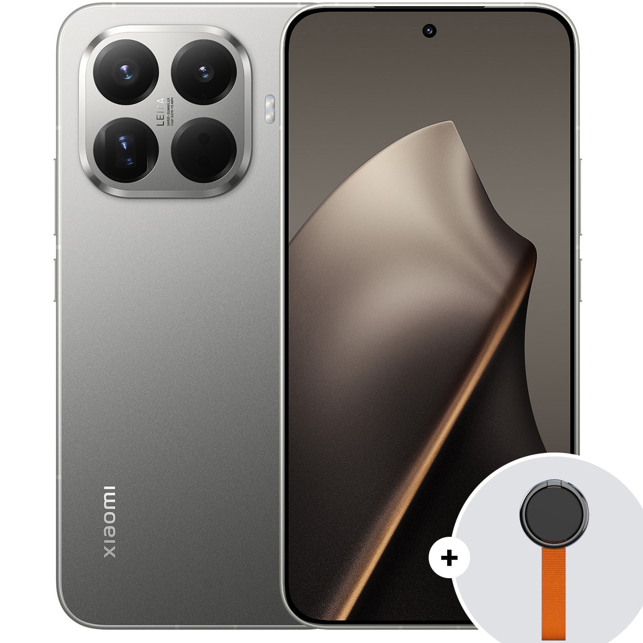 Fotografie Telefon mobil Xiaomi 15T Pro, 12GB RAM, 512GB ROM, 5G Gray + Woven Strap Ring Stand