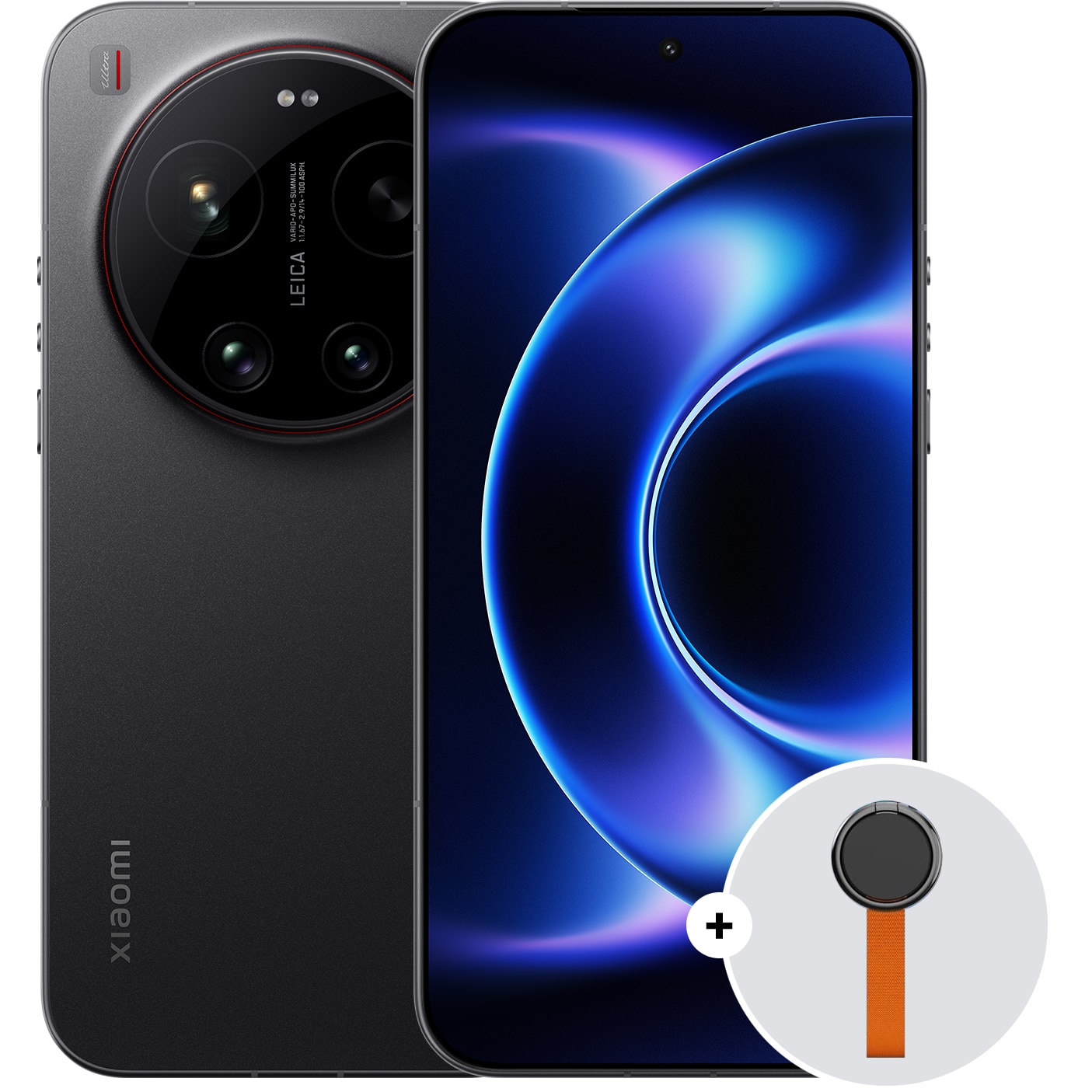Fotografie Telefon mobil Xiaomi 17 Ultra, 5G, 16GB RAM, 512GB ROM, Negru + Woven Strap Ring Stand