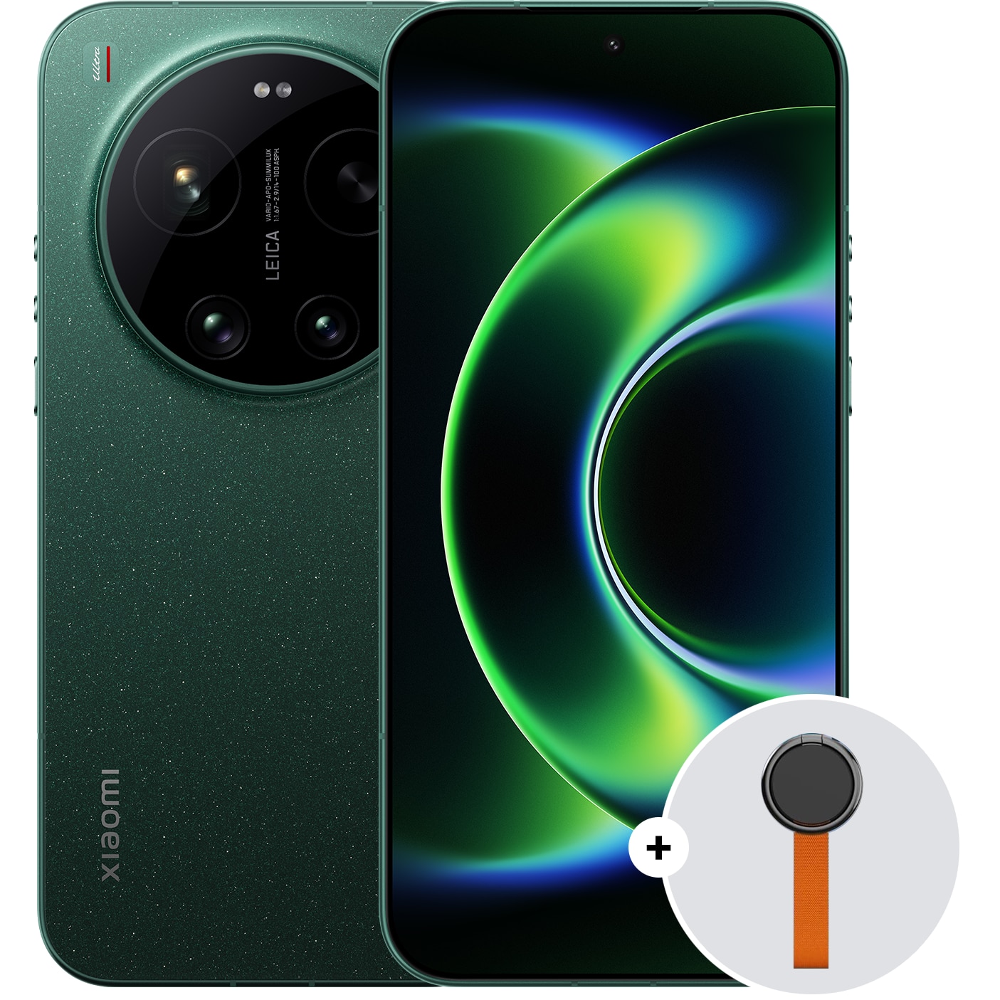 Fotografie Telefon mobil Xiaomi 17 Ultra, 5G, 16GB RAM, 512GB ROM, Verde + Woven Strap Ring Stand