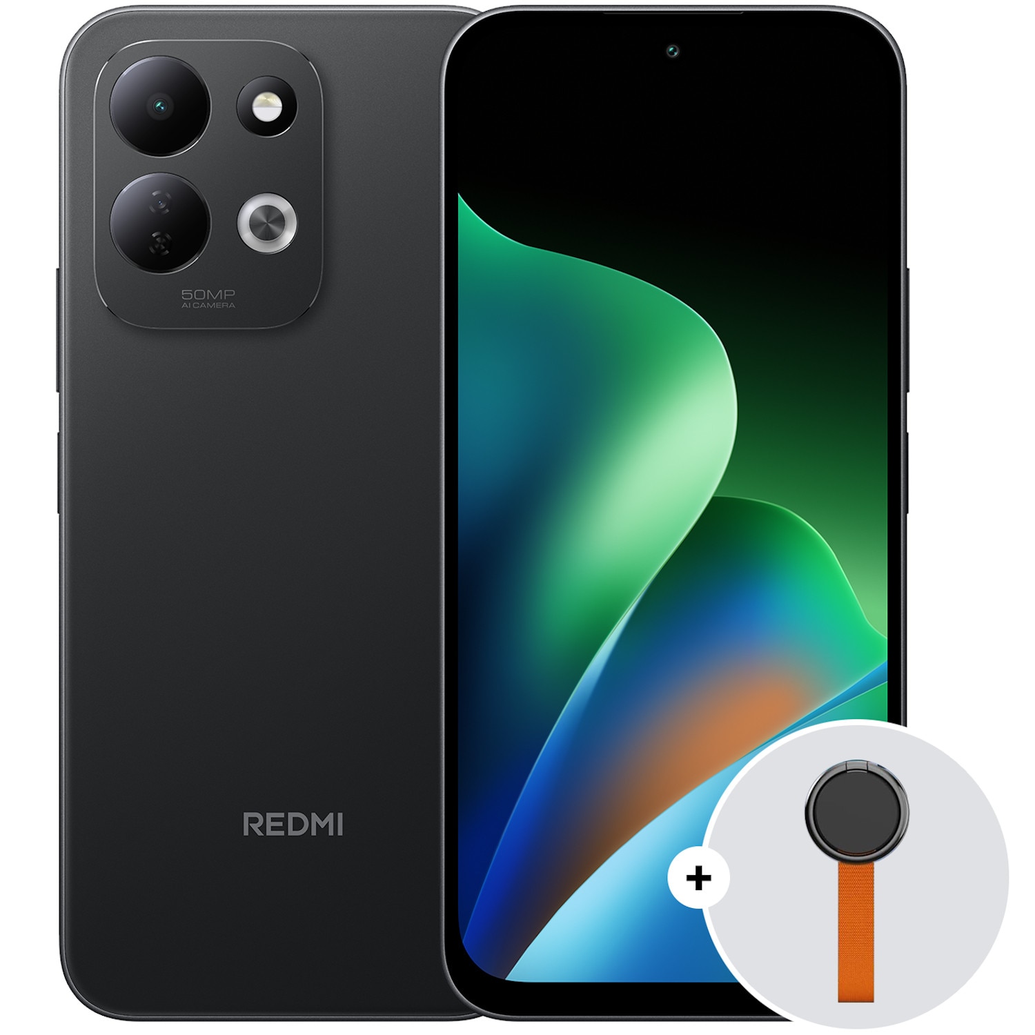 Fotografie Telefon mobil Xiaomi REDMI 17, 128GB, 4GB RAM, Black + Woven Strap Ring Stand