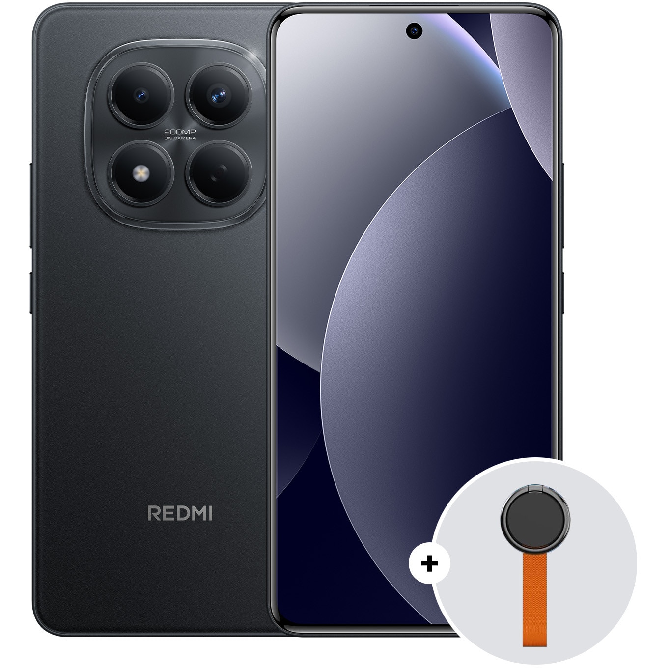 Fotografie Telefon Mobil Xiaomi REDMI Note 15 Pro, 8GB RAM, 256GB ROM, 5G, Black + Woven Strap Ring Stand