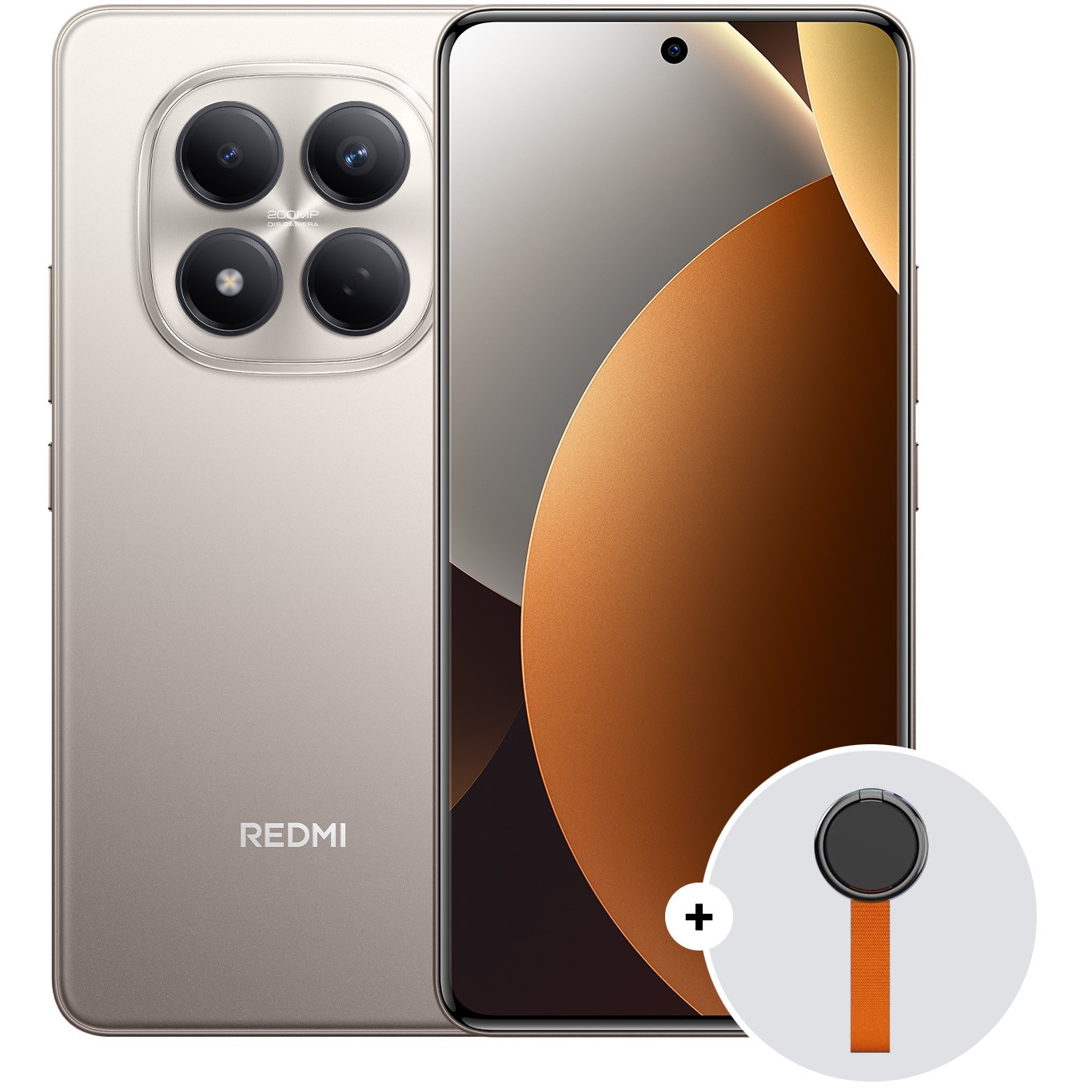 Fotografie Telefon Mobil Xiaomi REDMI Note 15 Pro, 8GB RAM, 256GB ROM, 5G, Titanium + Woven Strap Ring Stand