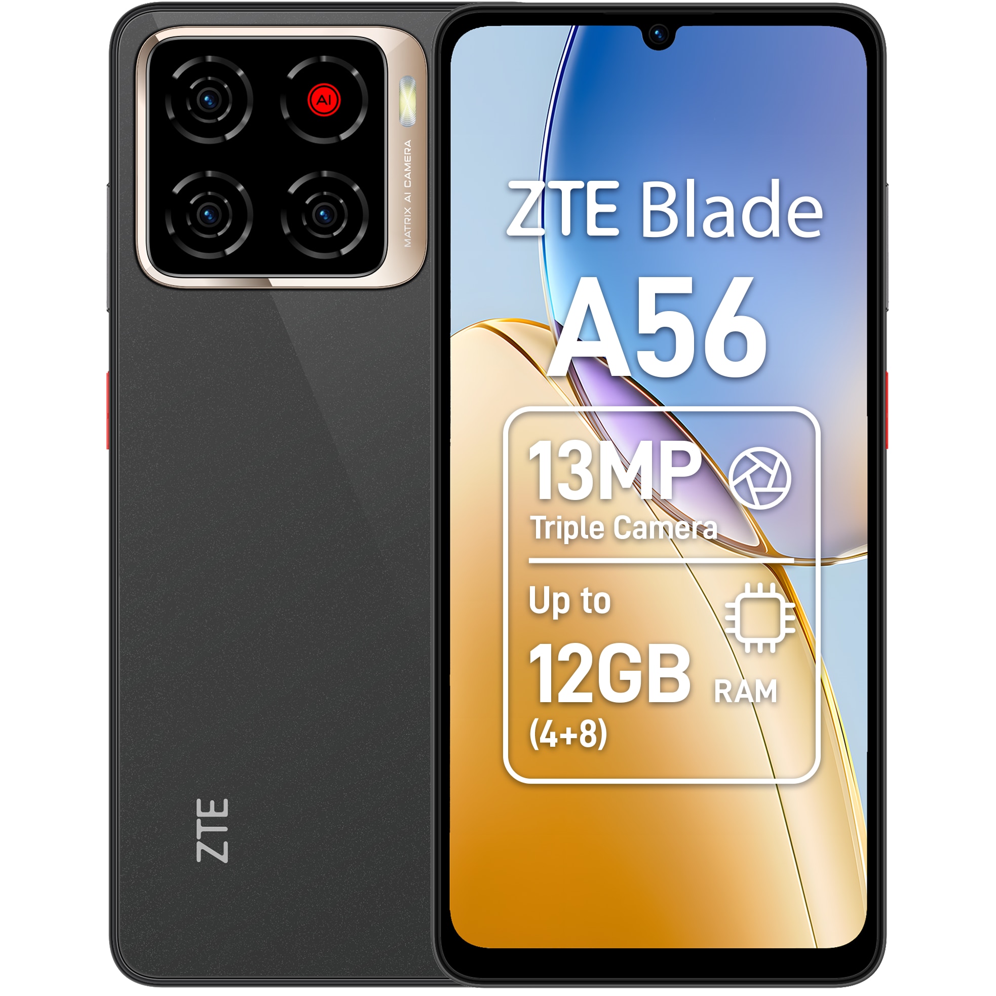 Fotografie Telefon mobil ZTE Blade A56, 128GB, 4GB, Dual SIM, Celestial Black