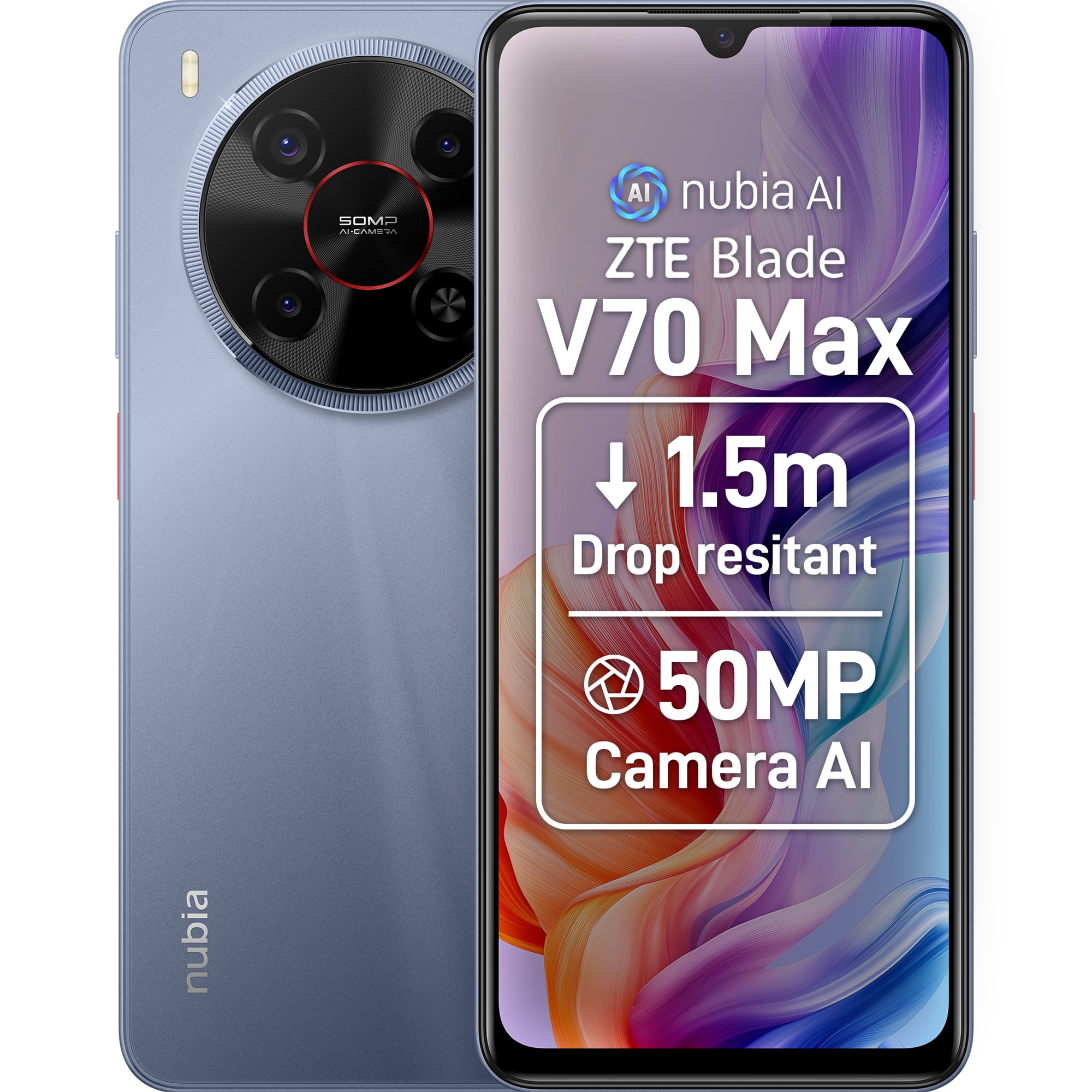 Fotografie Telefon mobil ZTE Blade V70 Max, Dual SIM, 4GB, 128GB, 4G, Galactic Gray