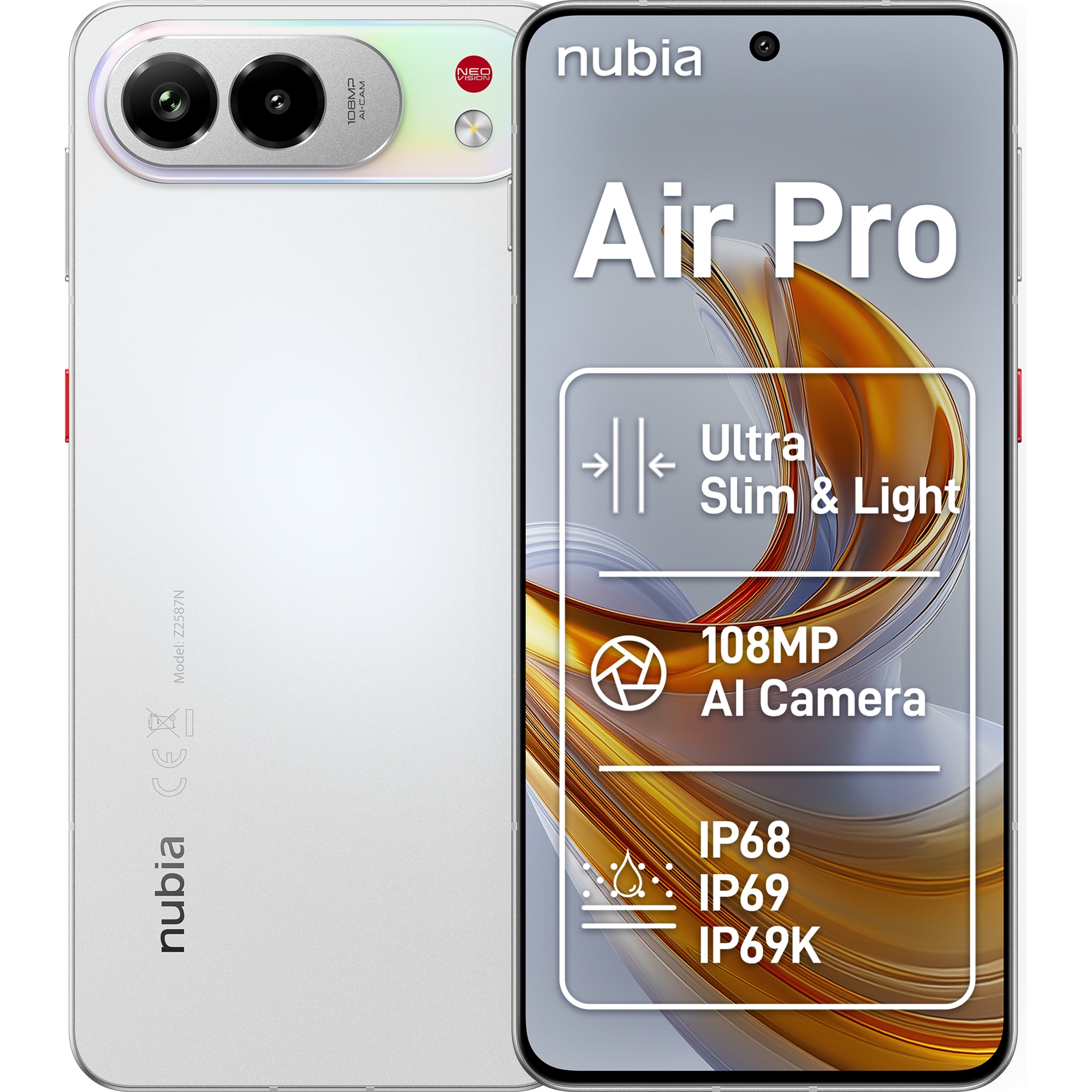 Fotografie Telefon mobil ZTE nubia Air Pro, Dual SIM, 8GB, 512GB, 5G, Aero White