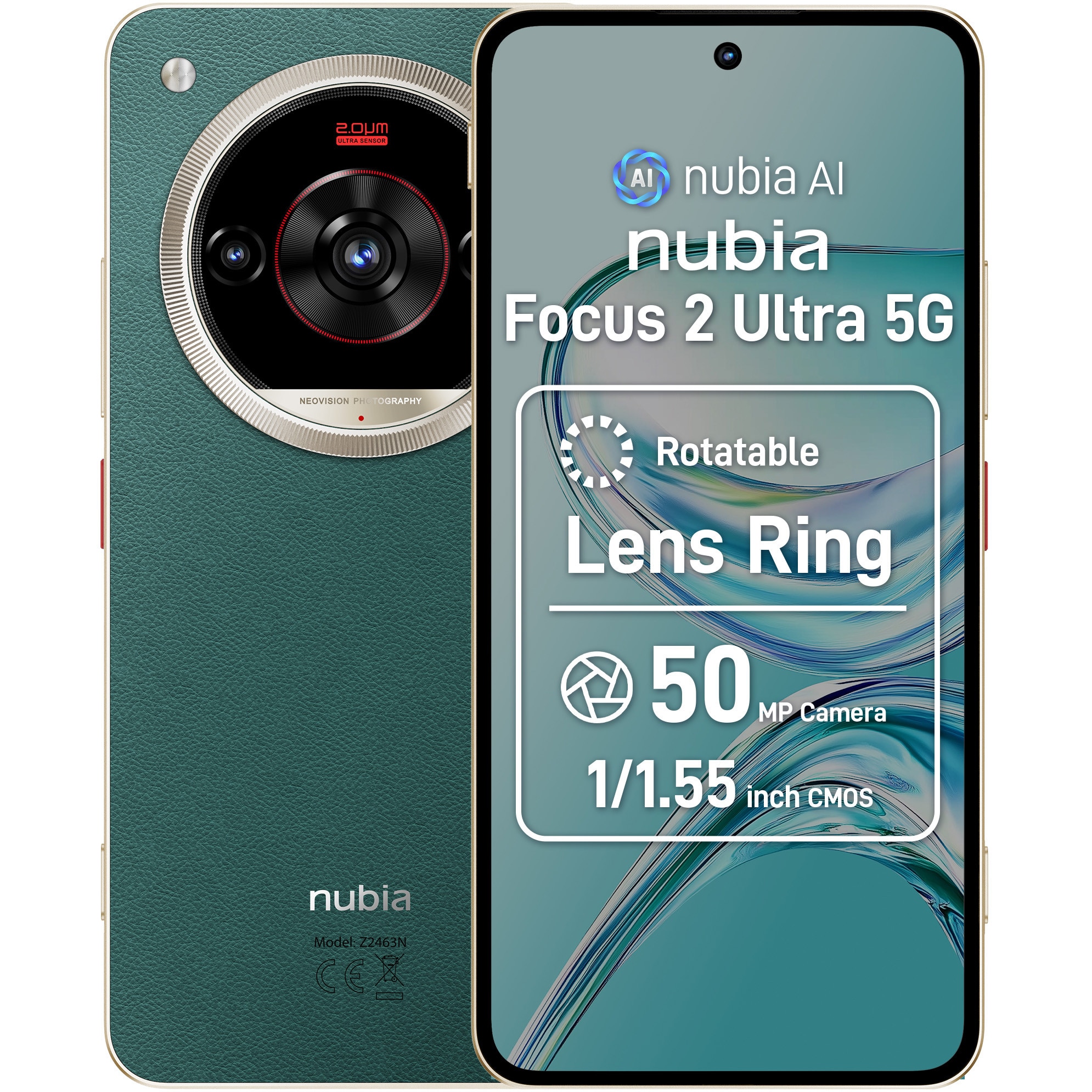 Fotografie Telefon mobil ZTE nubia Focus 2 Ultra, Dual SIM, 8GB, 512GB, 5G, Verde