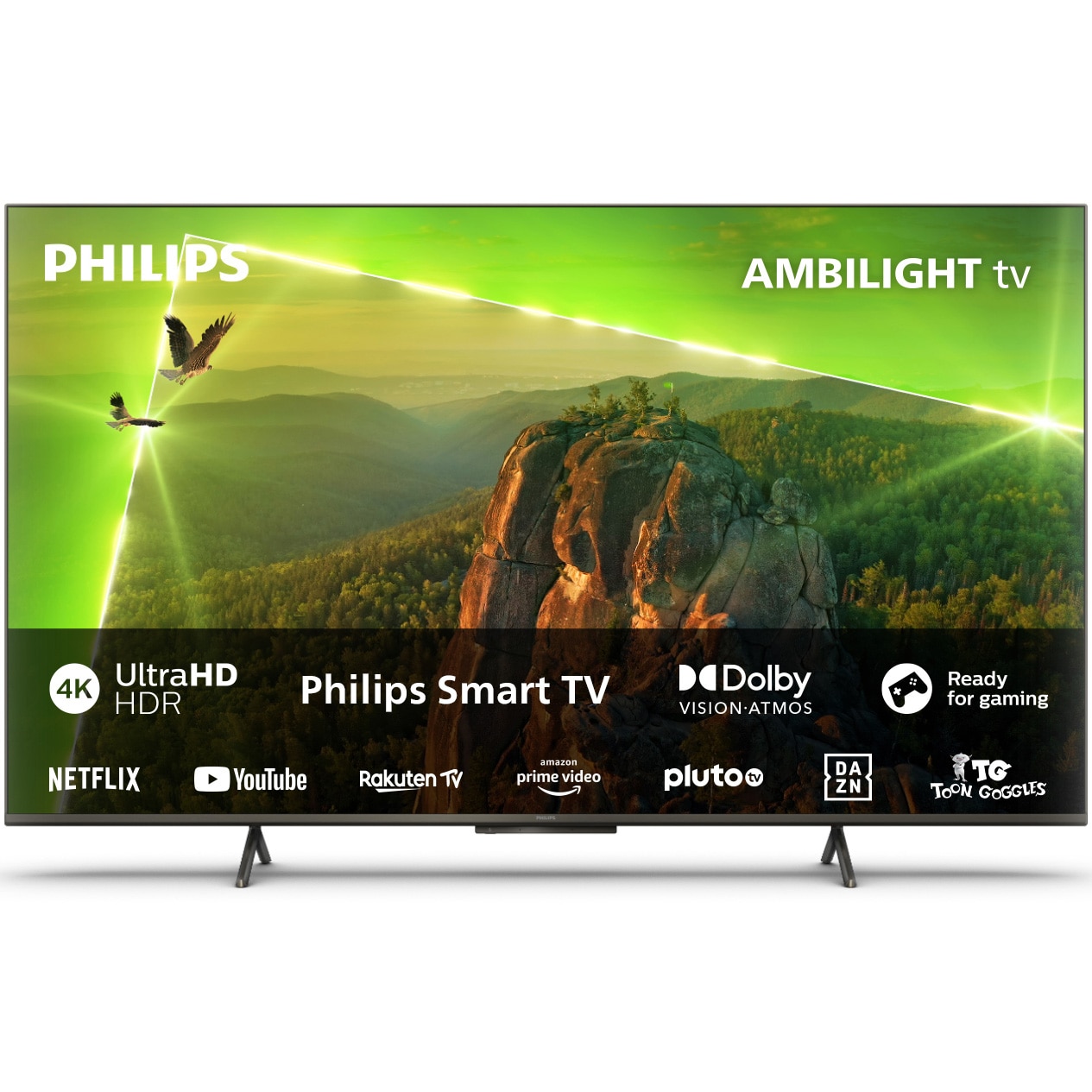 Fotografie Televizor Philips AMBILIGHT tv LED 55PUS8118, 139 cm, Smart TV, 4K Ultra HD, Clasa F (Model 2023)