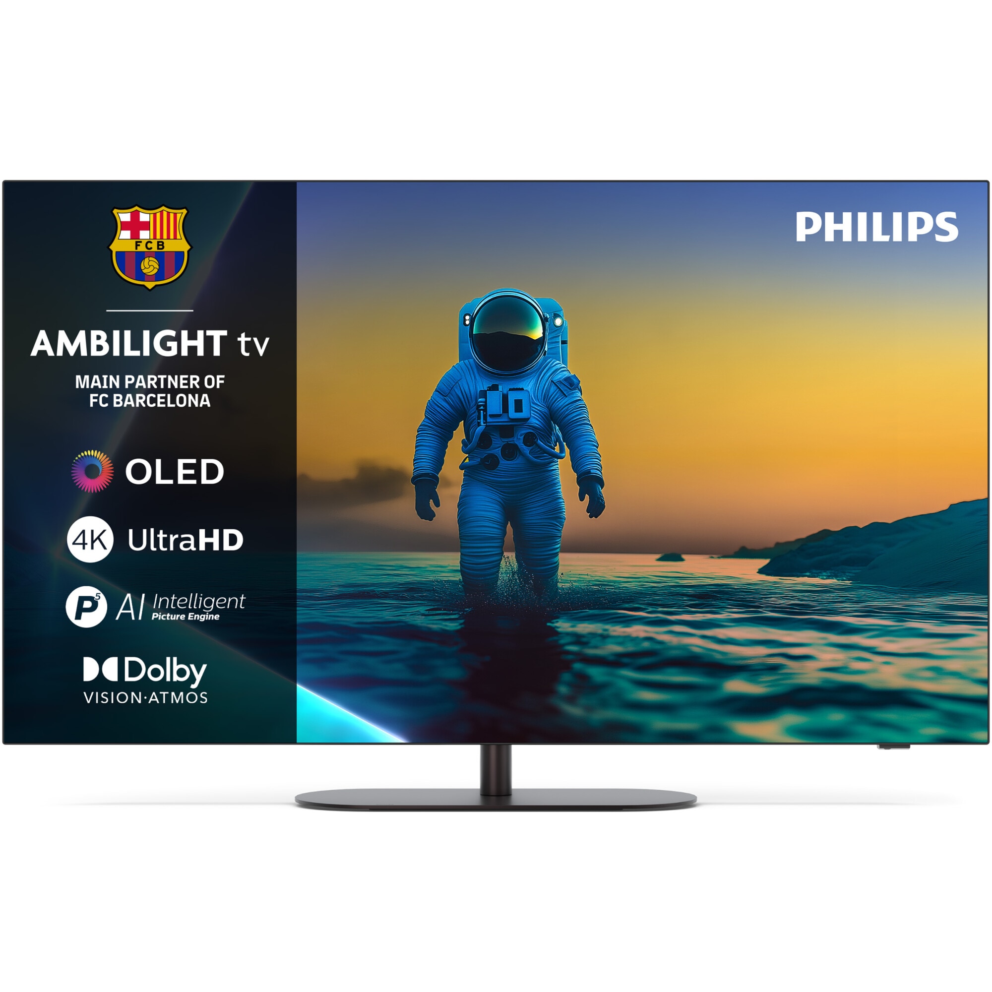 Fotografie Televizor Philips AMBILIGHT tv OLED 55OLED820, 139 cm, Google TV, 4K Ultra HD, 100Hz, Clasa G
