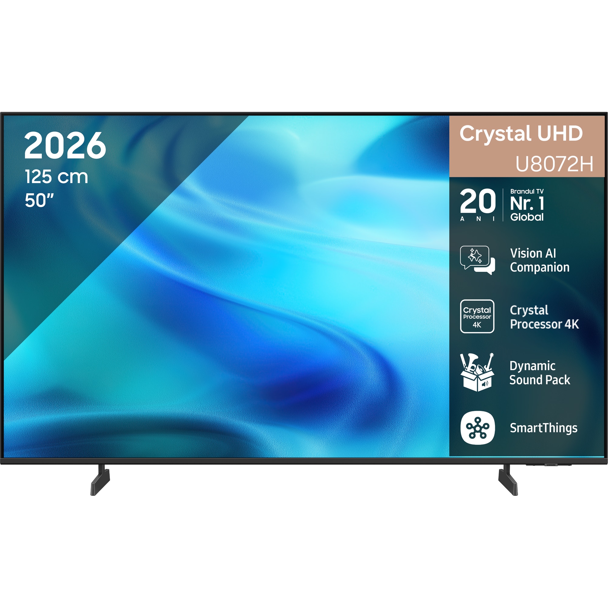 Fotografie Televizor SAMSUNG LED 50U8072H, 125 cm, Smart, 4K Ultra HD, Clasa F (Model 2026)
