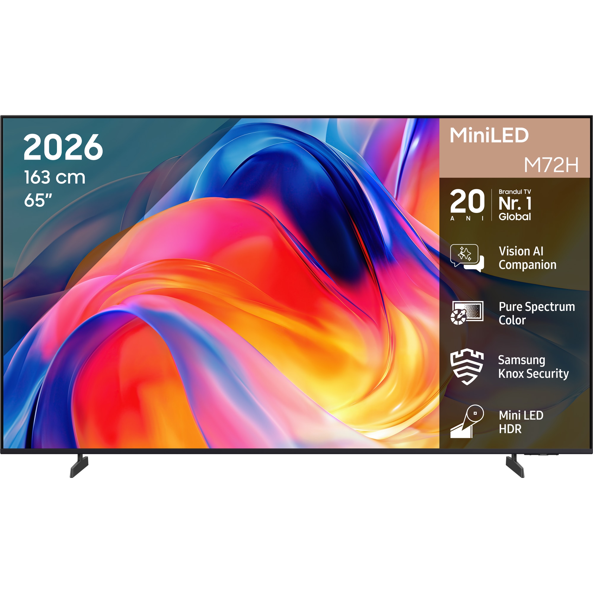 Fotografie Televizor SAMSUNG MiniLED 65M72H, 163 cm, Smart, 4K Ultra HD, Clasa F (Model 2026)