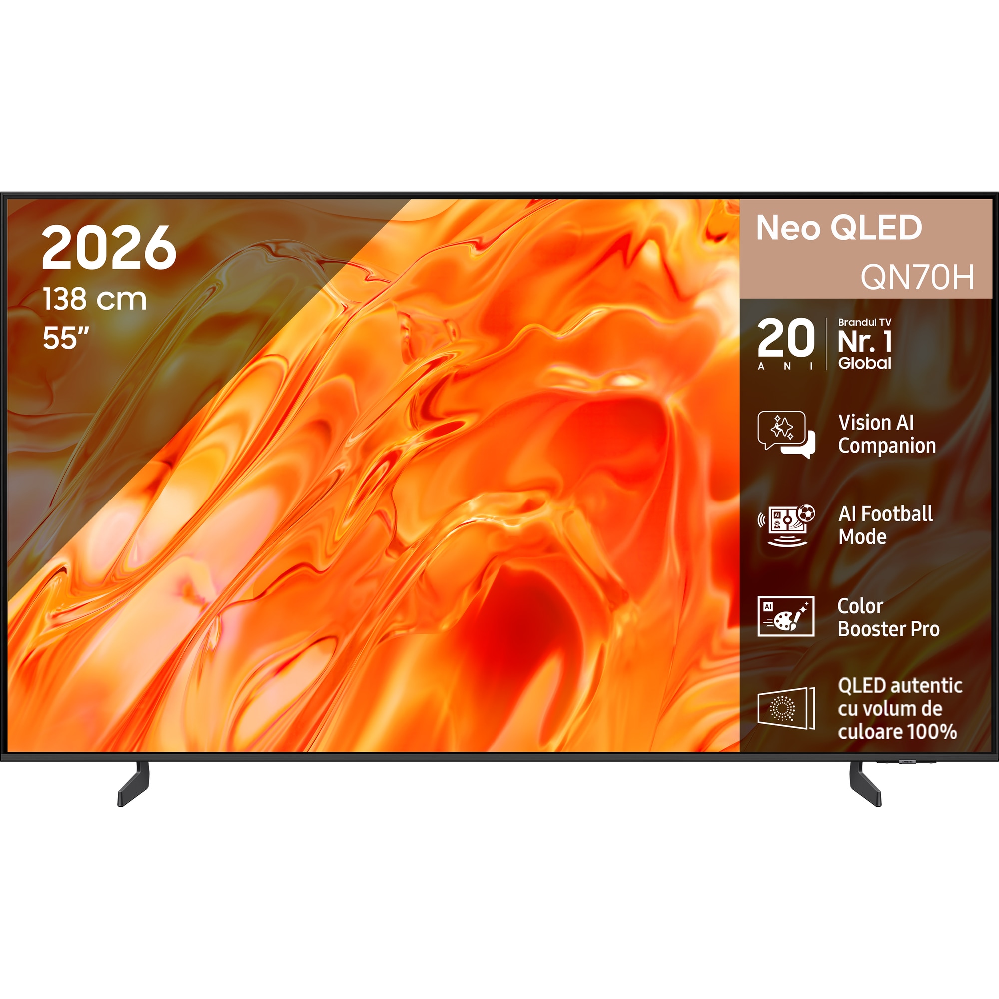 Fotografie Televizor SAMSUNG MiniLED Neo QLED 55QN70H, 138 cm, Smart, 4K Ultra HD, Clasa E(Model 2026)