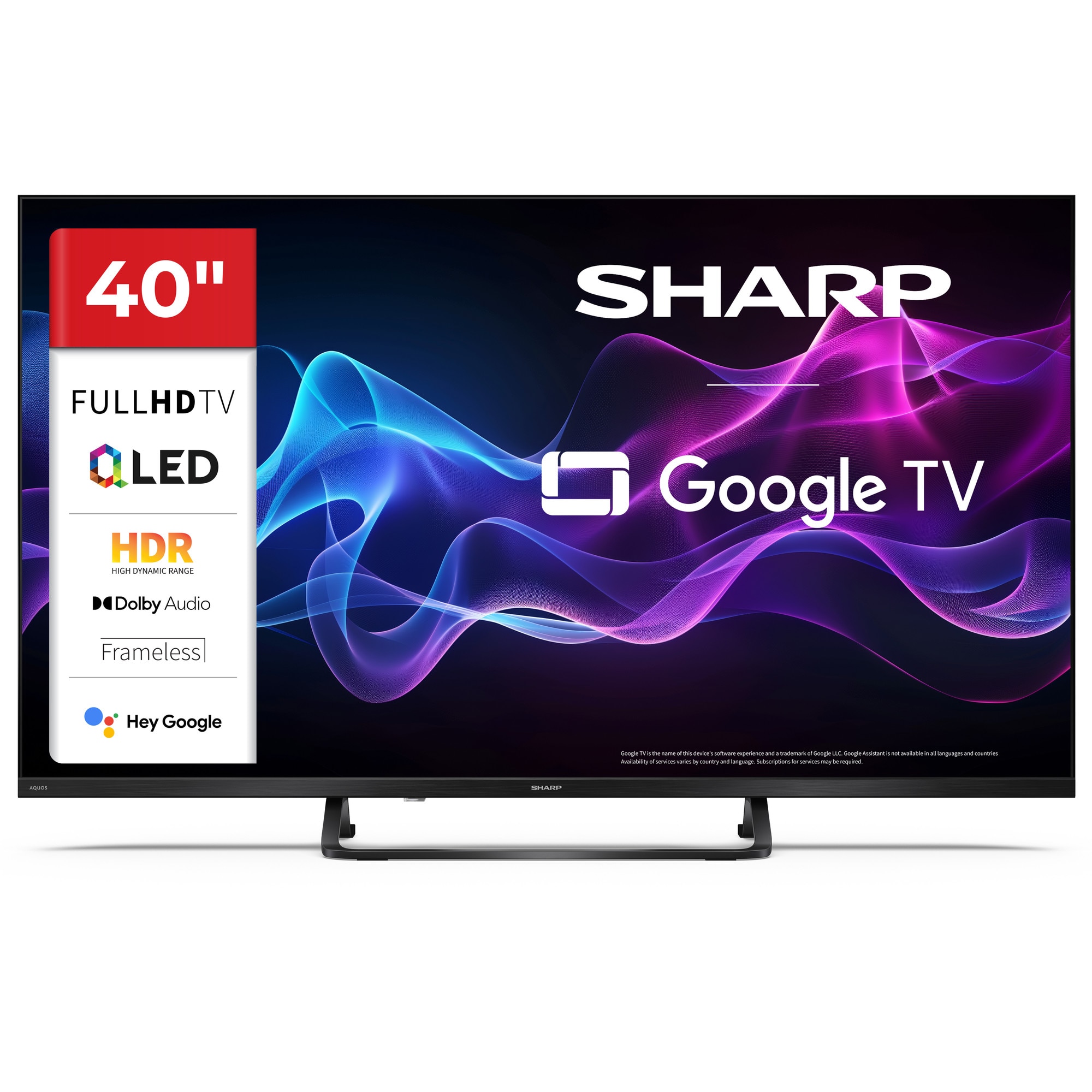 Fotografie Televizor Sharp QLED 40HF3865E, 101 cm, Smart Google TV, Full HD, Clasa E
