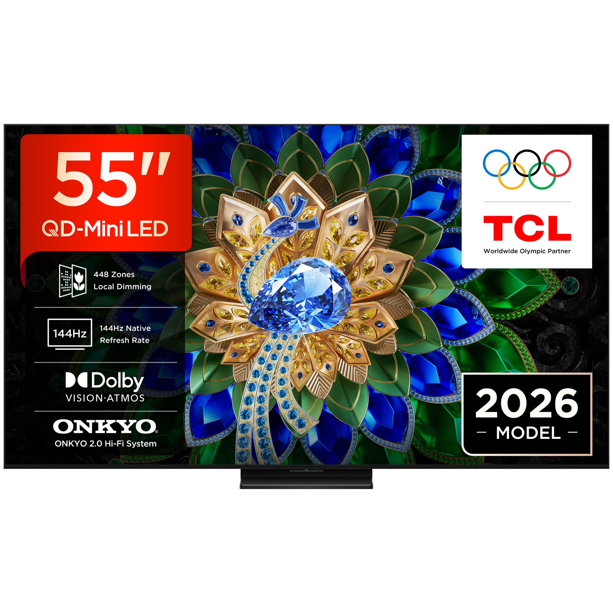 Fotografie Televizor TCL MiniLed Wallpaper 55A400U, 139 cm, QLED, Smart Google TV, 4K Ultra HD, 144Hz, Clasa E (Model 2026)