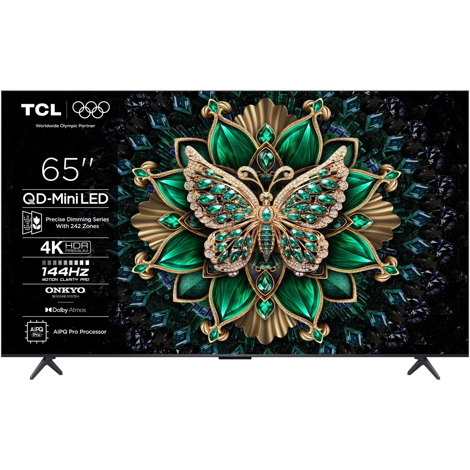 Fotografie Televizor TCL QD-MiniLed 65C6K, QLED, 164 cm, Smart Google TV, 4K Ultra HD, 144Hz, Clasa F