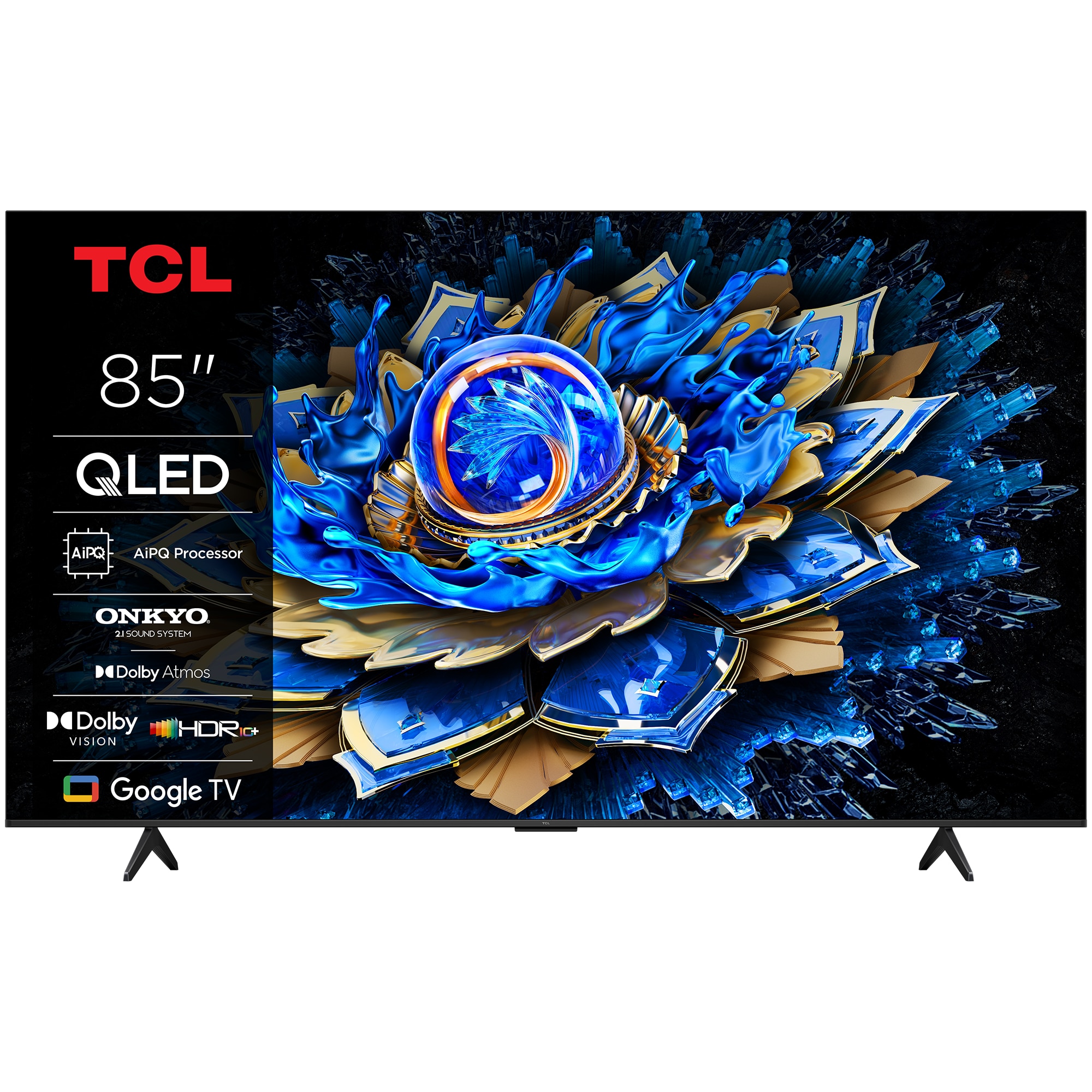 Fotografie Televizor TCL QLED 85T69C, 214 cm, Smart Google TV, 4K Ultra HD, Clasa F
