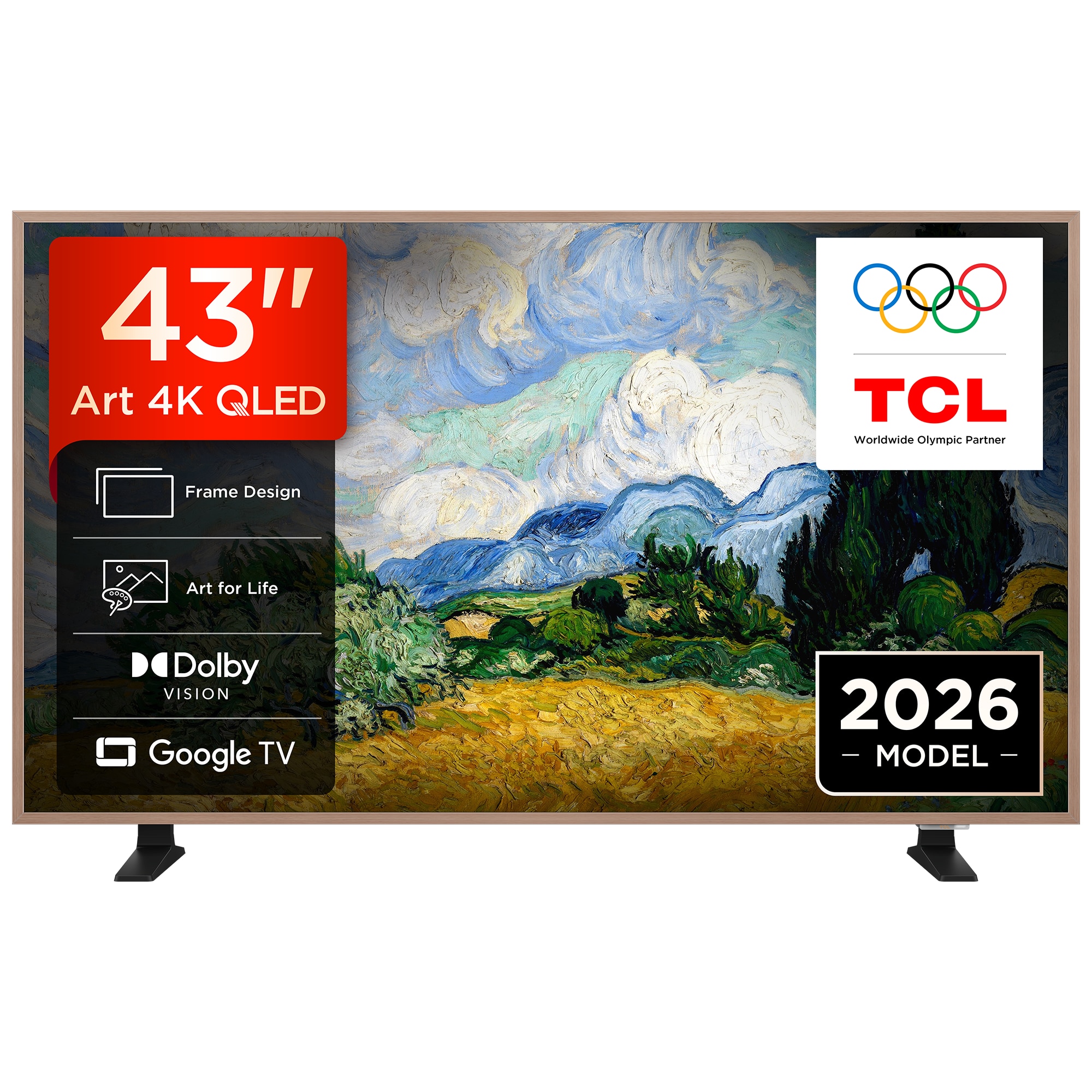 Fotografie Televizor TCL QLED Art 43A400 Pro, 108 cm, Smart Google TV, 4K Ultra HD, Clasa E (Model 2026)