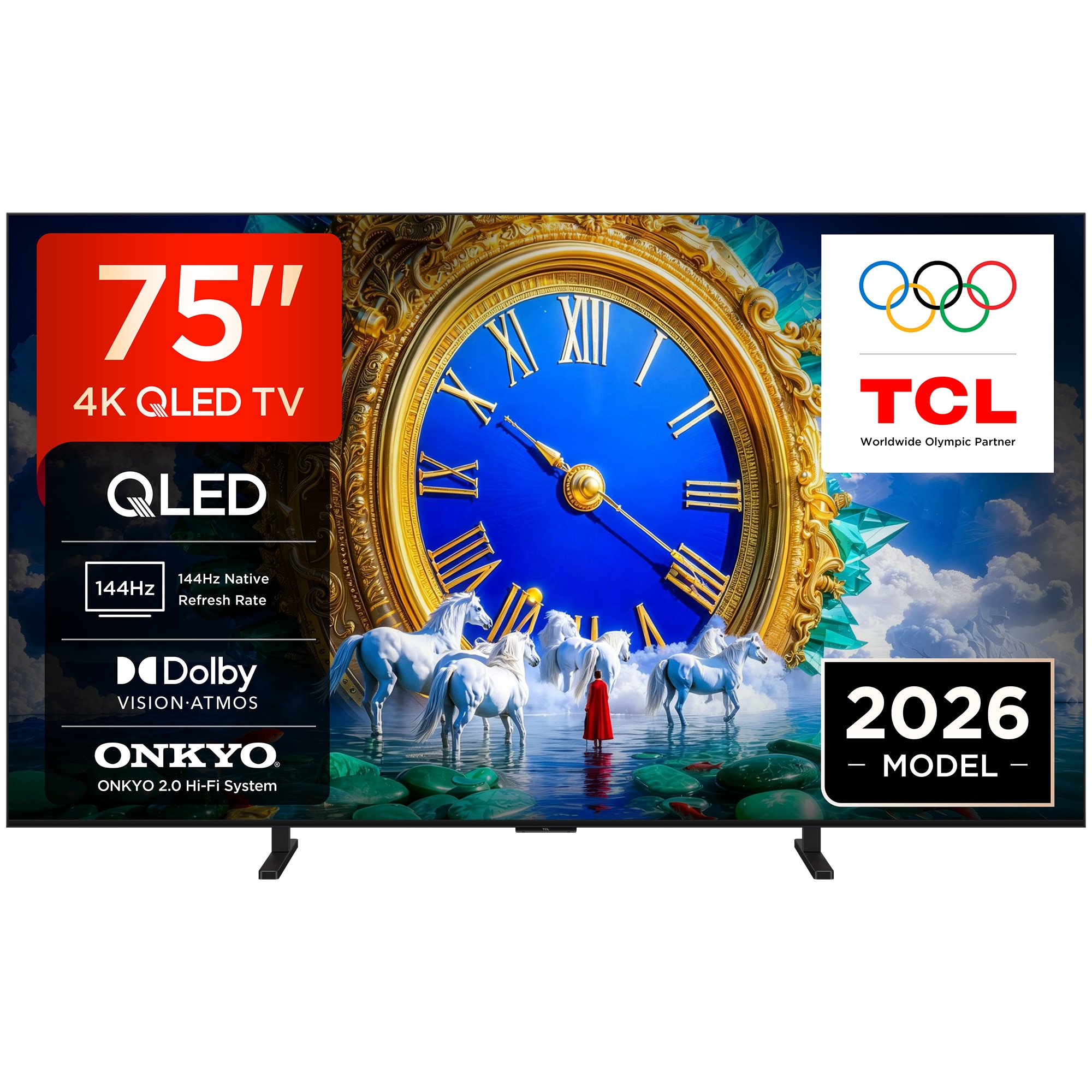 Fotografie Televizor TCL QLED Art 75A400, 189 cm, Smart Google TV, 4K Ultra HD, 144Hz, Clasa D (Model 2026)