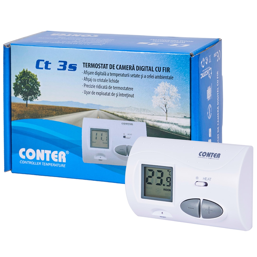 Fotografie Termostat electronic Conter CT3S, cu fir