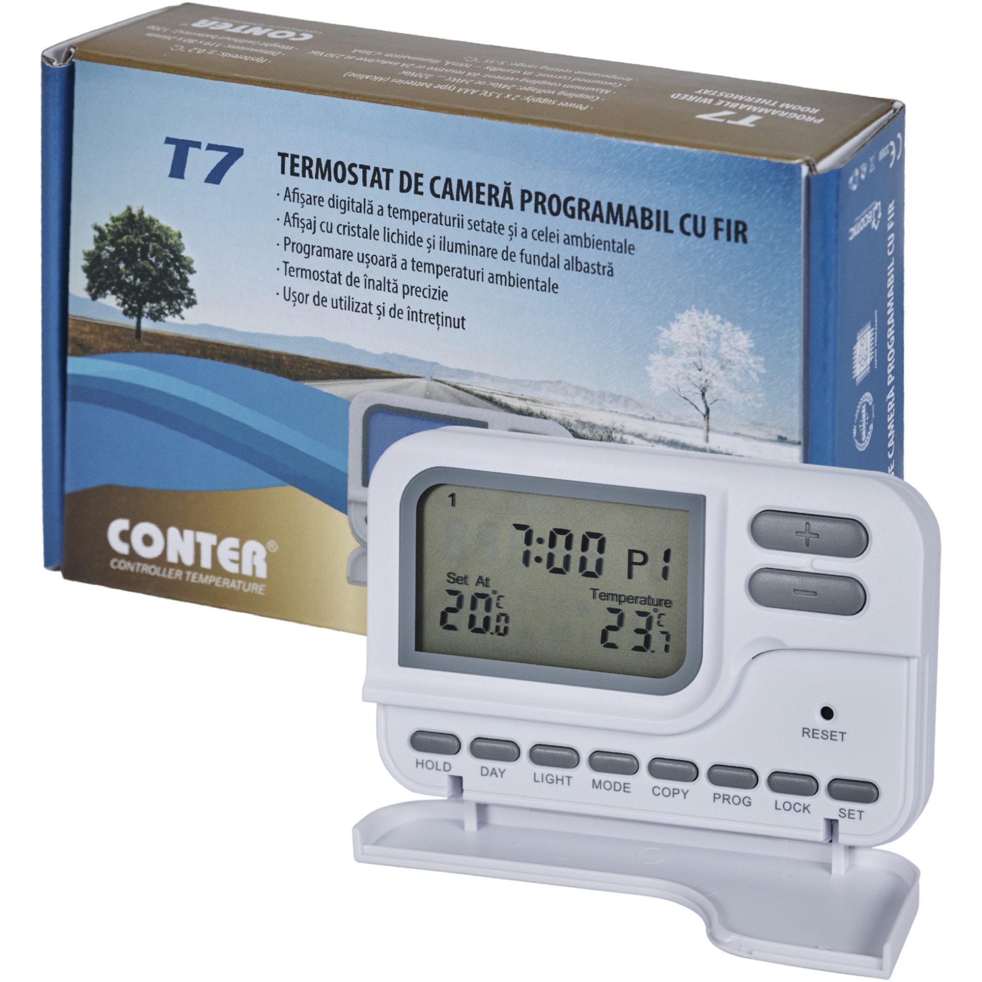 Fotografie Termostat electronic progrmabil cu fir Conter T7
