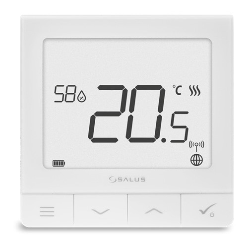 Fotografie Termostat fara fir pentru centrala Salus SQ610RF Quantum, cu acumulator, compatibil cu Salus Smart Home, senzor umiditate