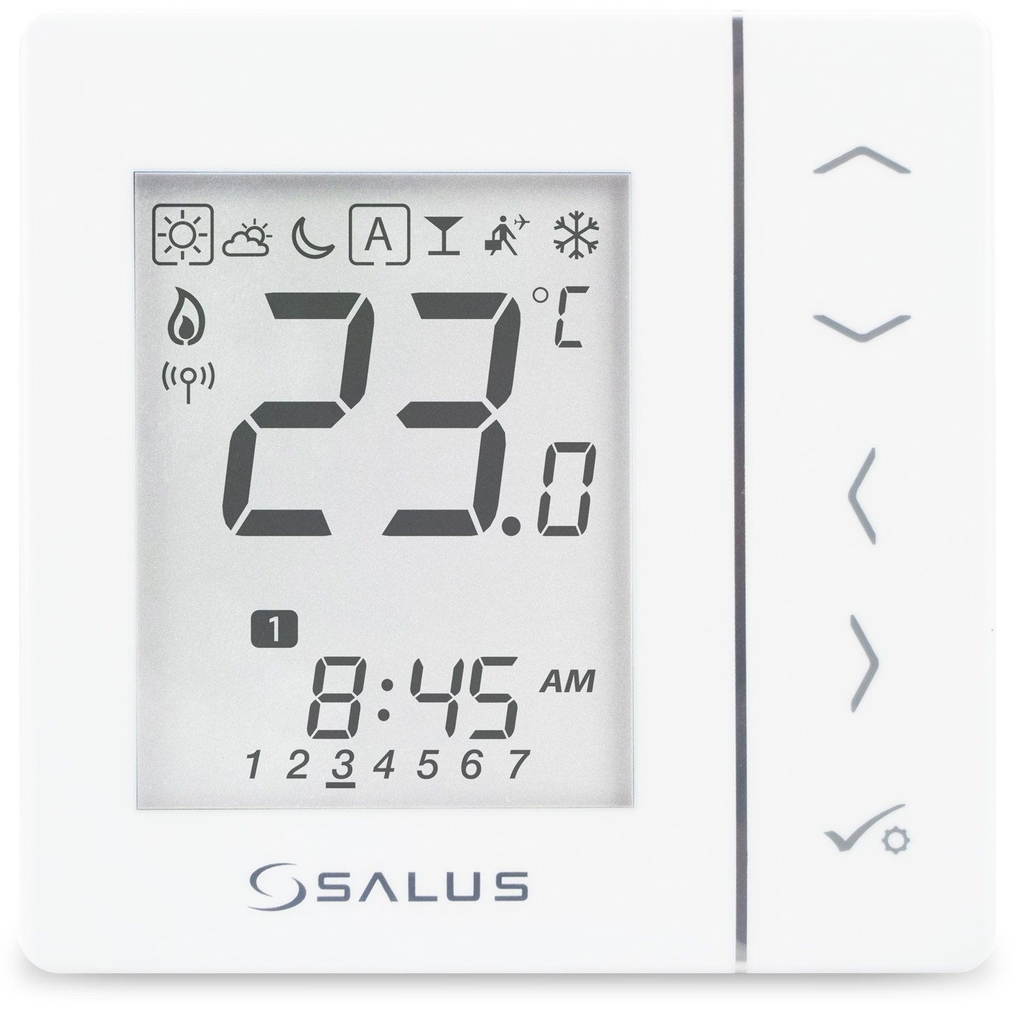 Fotografie Termostat multifunctional Salus VS20WRF, fara fir, pentru centrul de comanda KL08RF, capul termostatic TRV10RFM si boilerul de cazan RX10RF