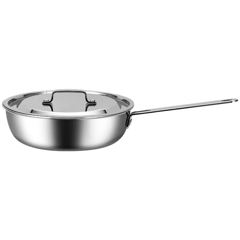 Fotografie Tigaie adanca inox cu capac Amercook AMperial, 24 cm, Inductie