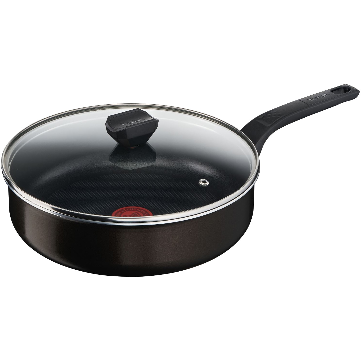 Fotografie Tigaie saute cu capac Tefal Simply Clean, Thermo-Signal, invelis antiaderent din titan, 24 cm