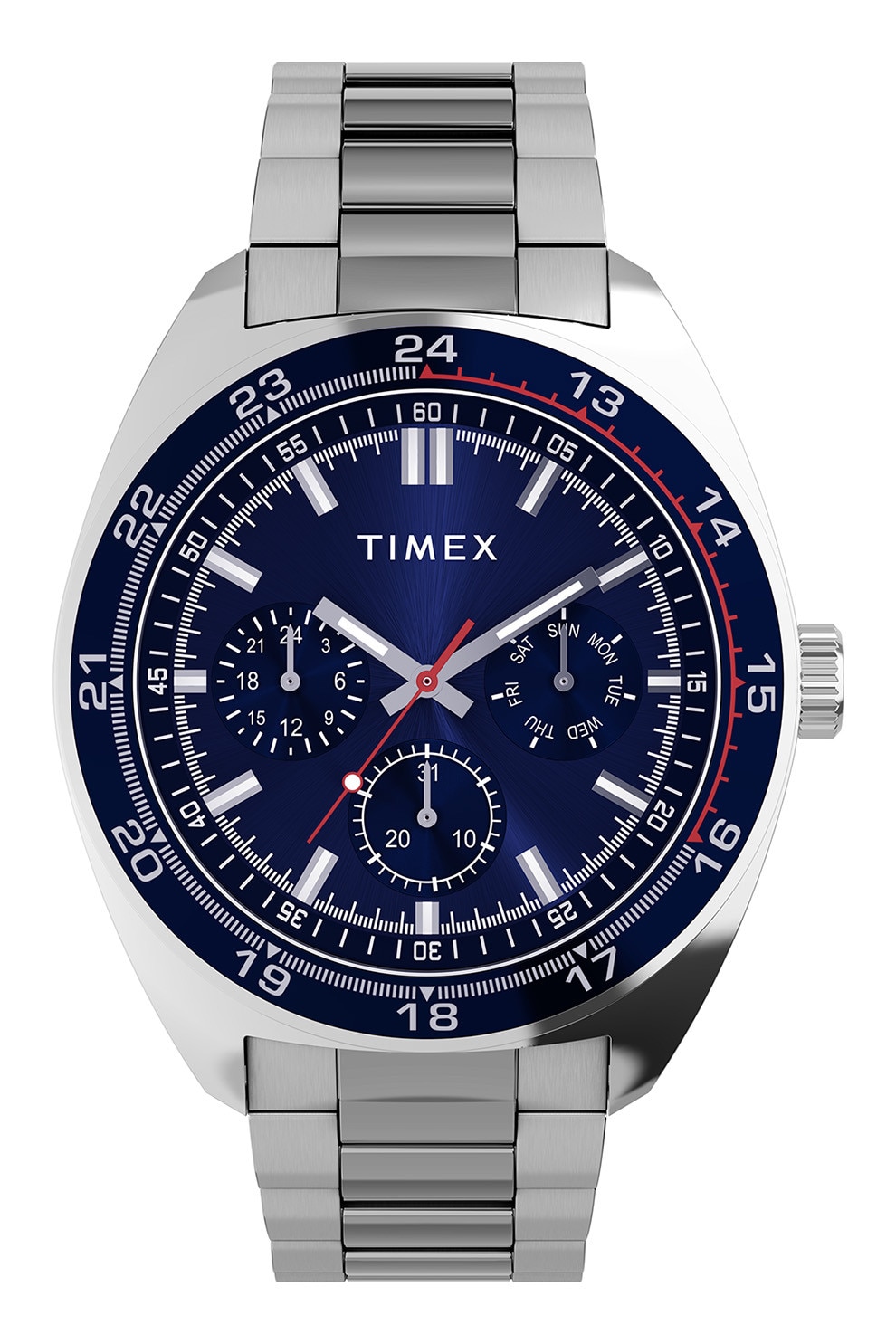 Fotografie Timex, Ceas din otel inoxidabil cu logo pe cadran Trend - 45 MM, Argintiu