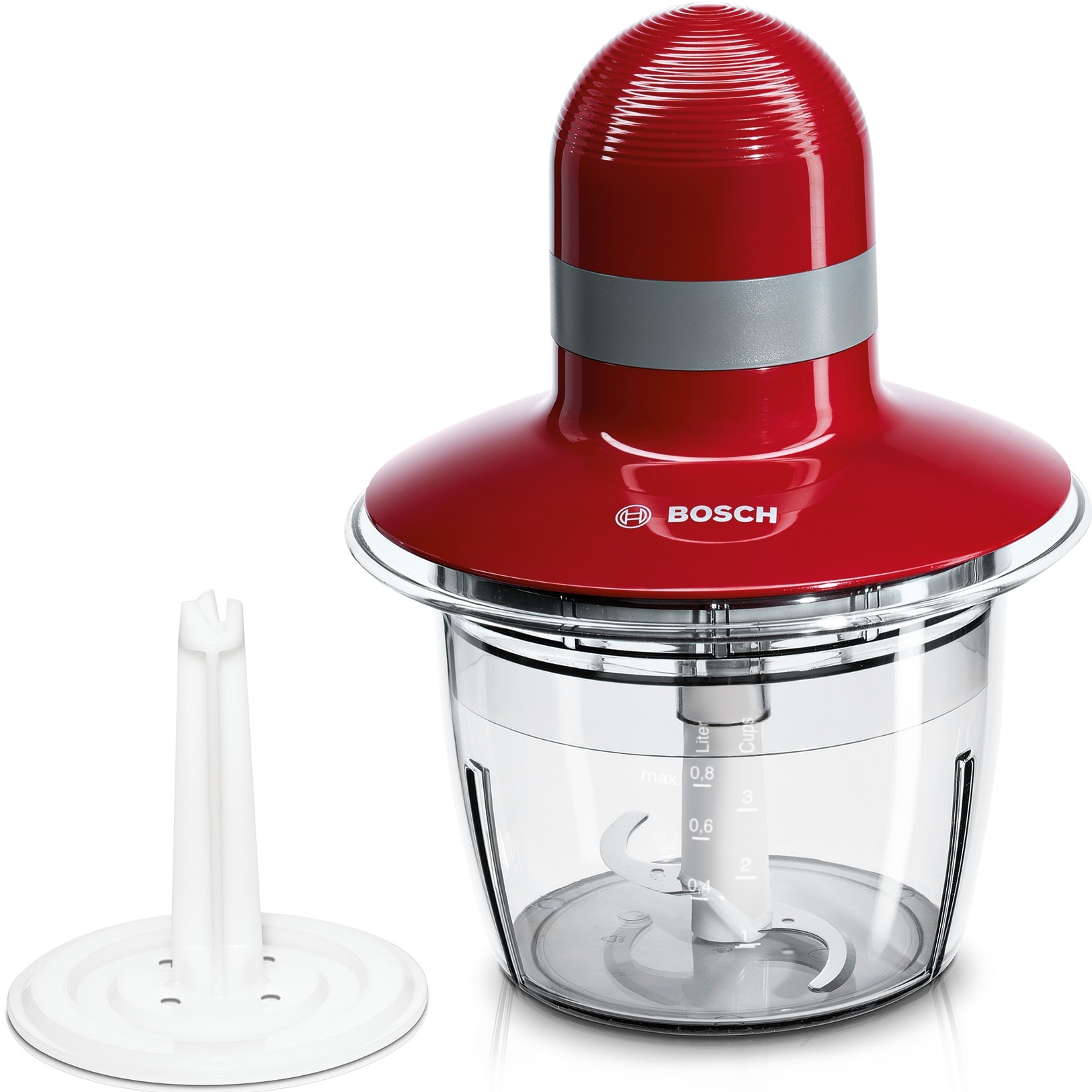 Fotografie Tocator Bosch MMR08R2, 400 W, 0.8 l, 1 viteza, rosu