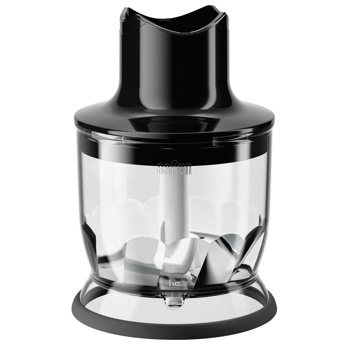 Fotografie Tocator pentru mixer vertical Braun, MQS200BK, 350 ml, Sistem EasyClick Plus, Negru