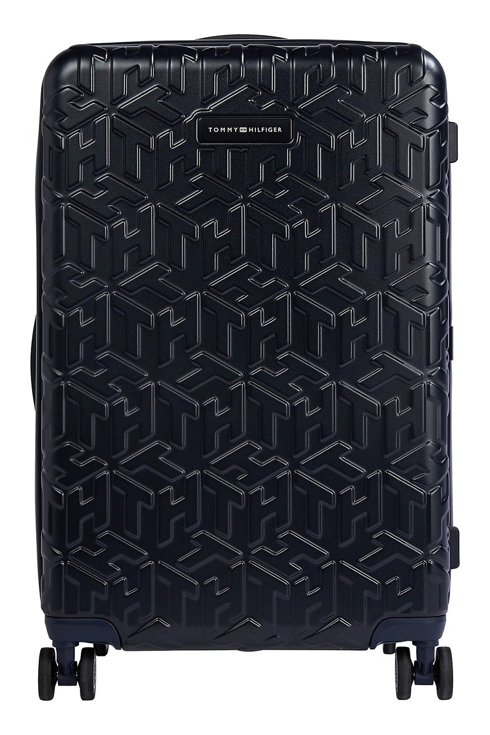 Fotografie Tommy Hilfiger, Troler rigid cu model logo in relief - 66 L, Albastru ultramarin