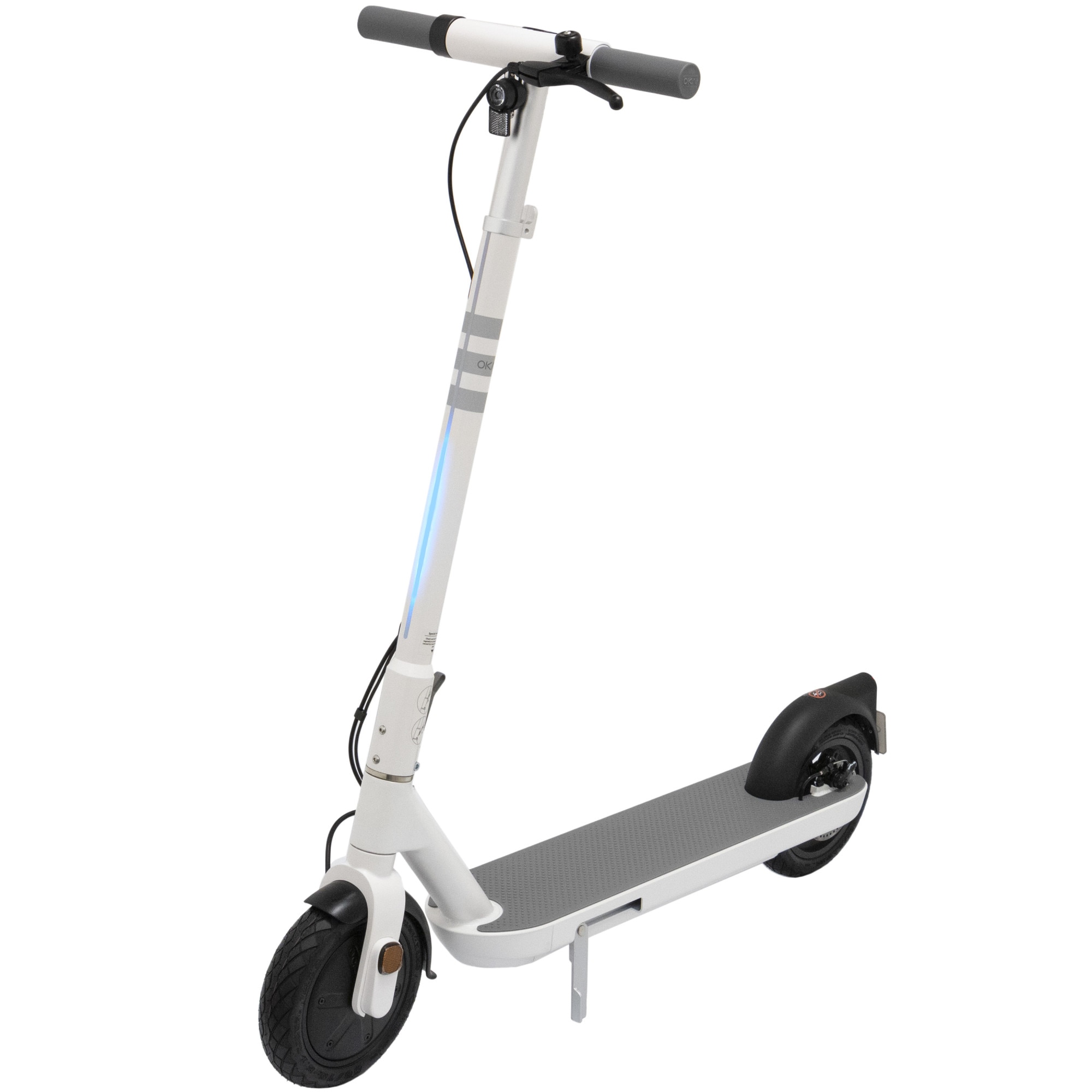 Fotografie Trotineta electrica OKAI NEON LITE ES10 White , Viteza maxima 25km/h, Autonomie maxima 30Km, Motor 300W, acumulator 36V 7.8 Ah, Roti 9"