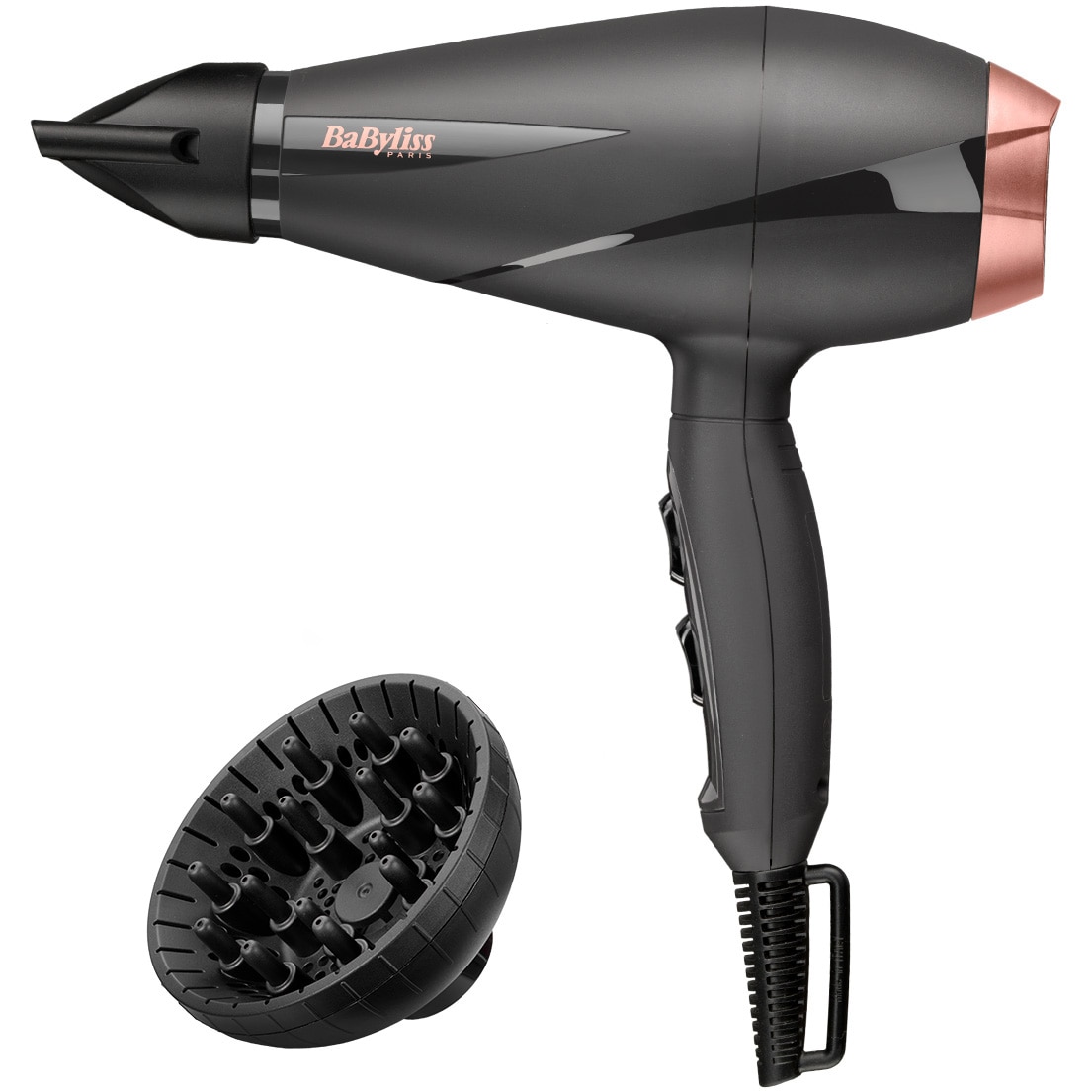 Fotografie Uscator de par BaByliss 6709DE Smooth Pro 2100W, 2 viteze, 3 trepte de temperature, tehnologie ionica, negru/auriu