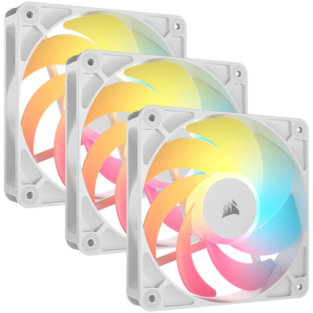 Fotografie Ventilatoare Corsair RS120-R reverse ARGB, 120mm, 3 buc/set, alb