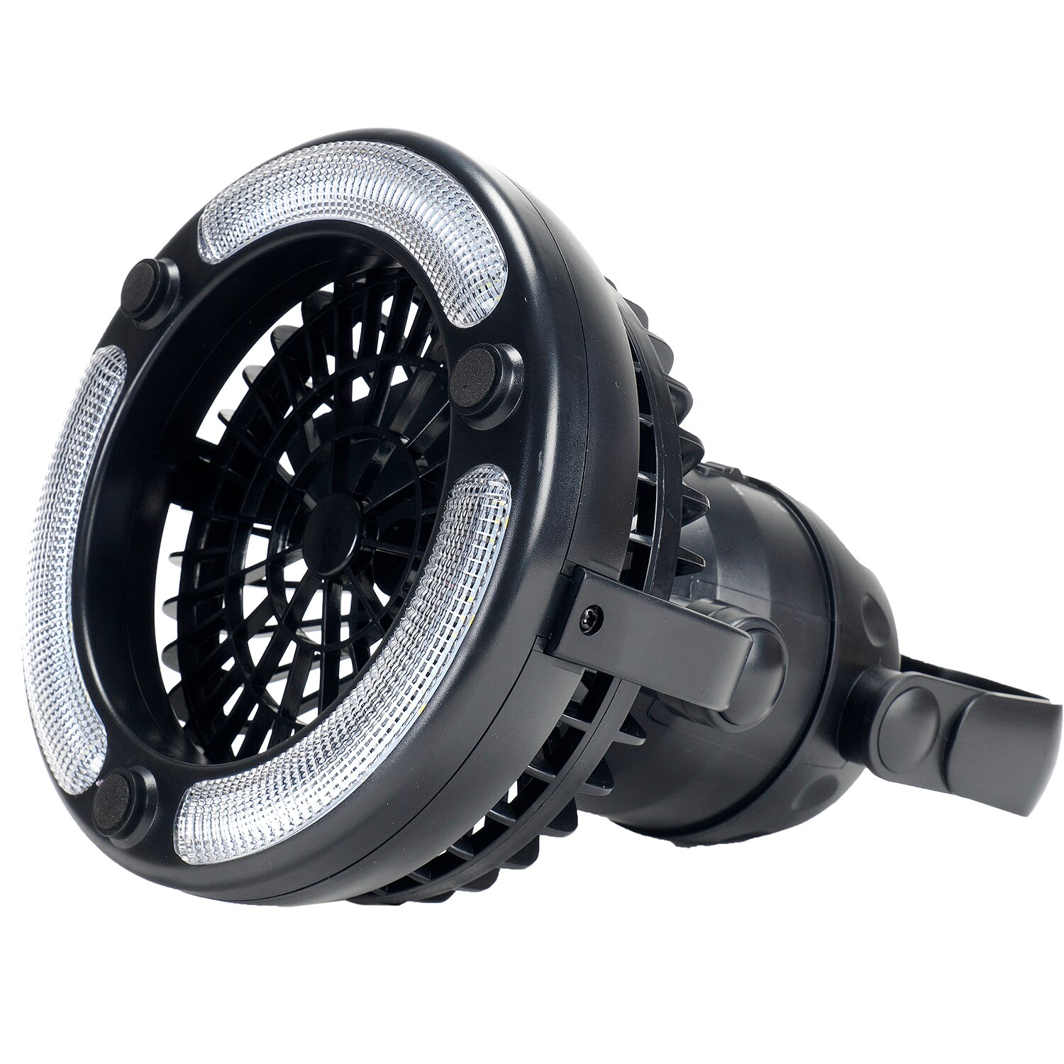 Fotografie Ventilator cu 18 lumini LED pentru camping, Action One, negru