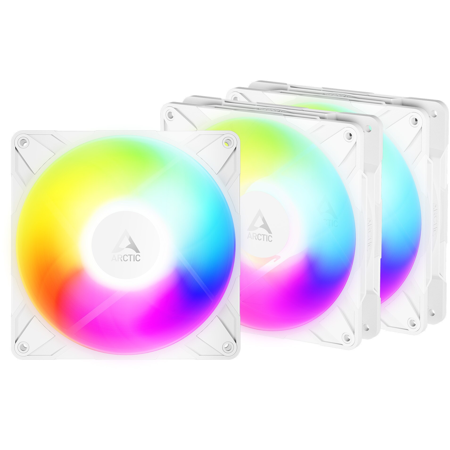 Fotografie Ventilator PC Arctic P14 Pro Reverse A-RGB, KIT 3x140 mm PWM, 400 - 2500 rpm, Alb
