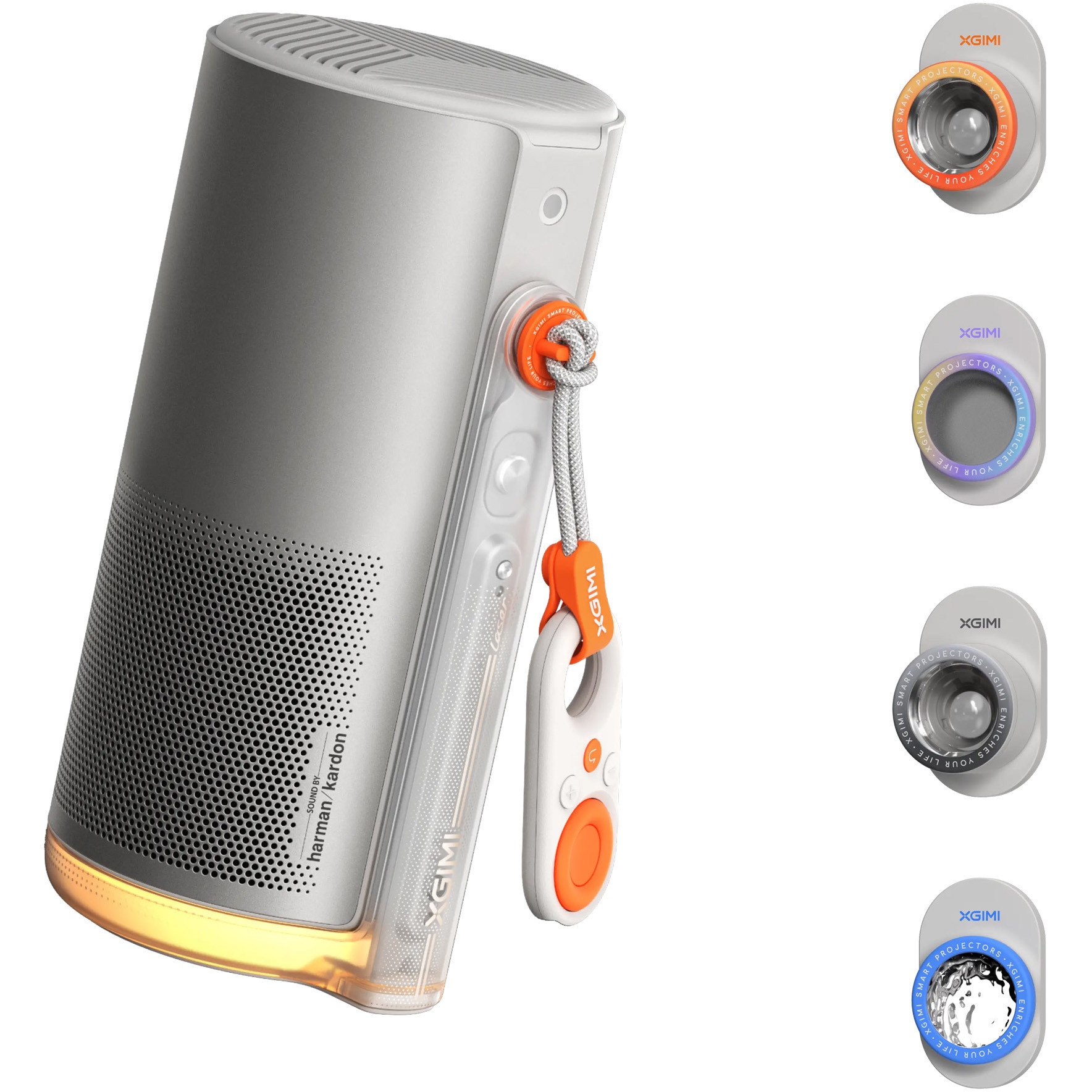 Fotografie Videoproiector portabil Xgimi MoGo 4 Laser 1080p, 550 ISO lumeni, Google TV, focalizare automata, WiFi, Bluetooth, 2x 6W Harman/Kardon, alimentare USB-C